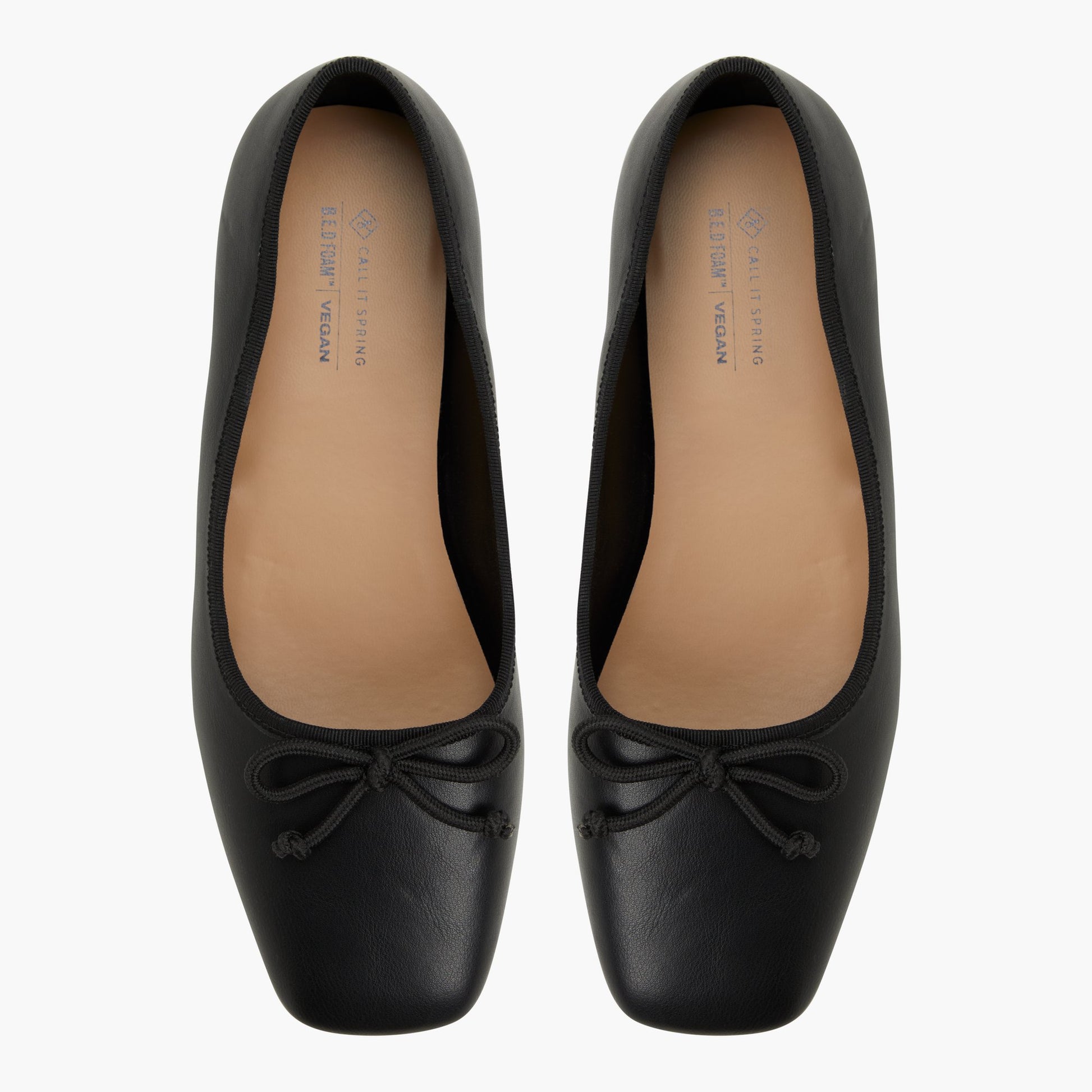 Test FR:Top-down view of the Noir Camiille Ballerines