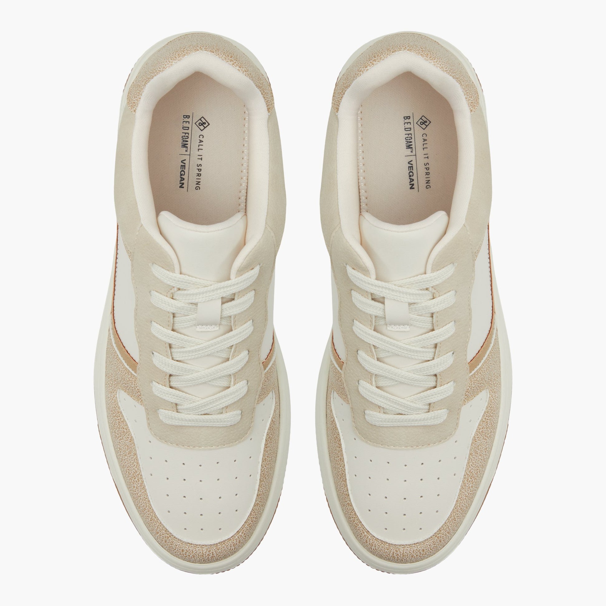 Top-down view of the Beige Freshh_h Low top sneakers