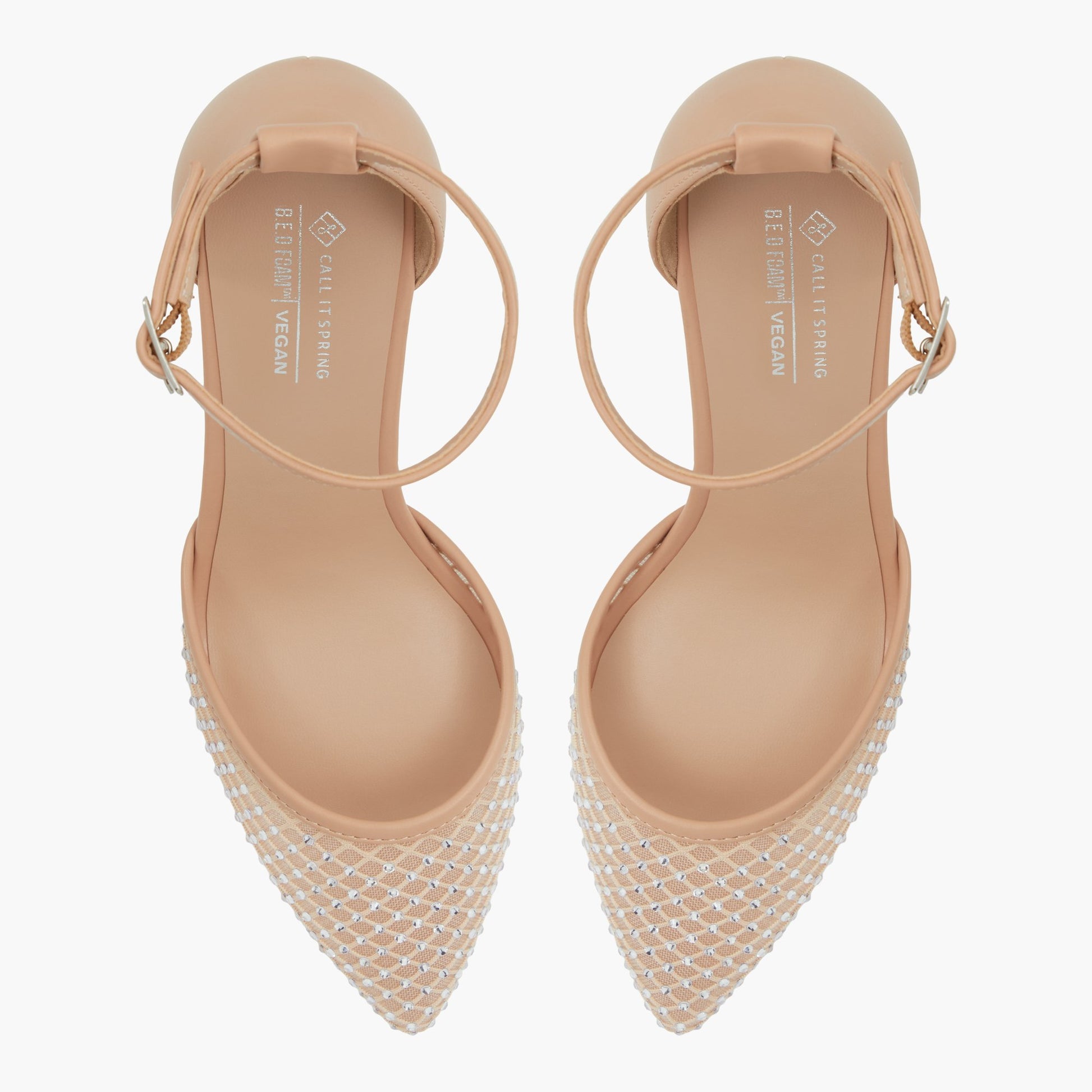 Top-down view of the Other Beige Daliaa Mid heels