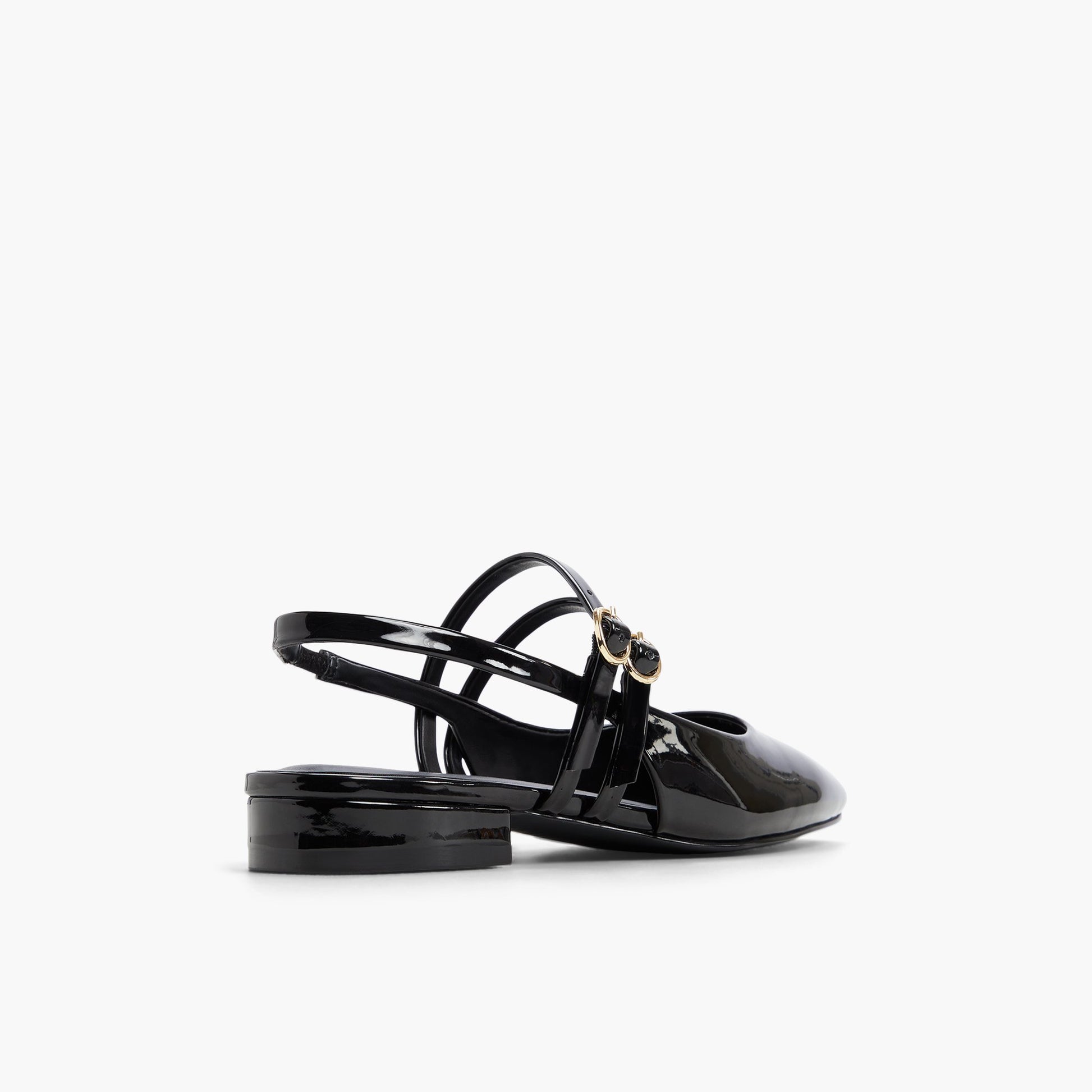 Three-quarter angle of Black Luucia Slingback Mary Janes's back side