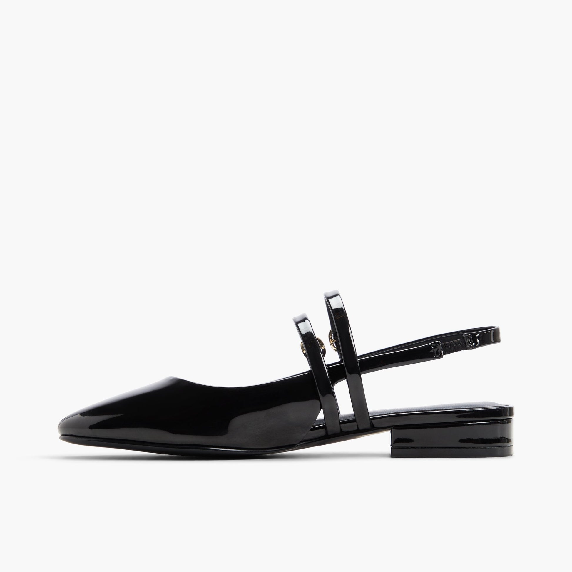 Side view of Black Luucia Slingback Mary Janes
