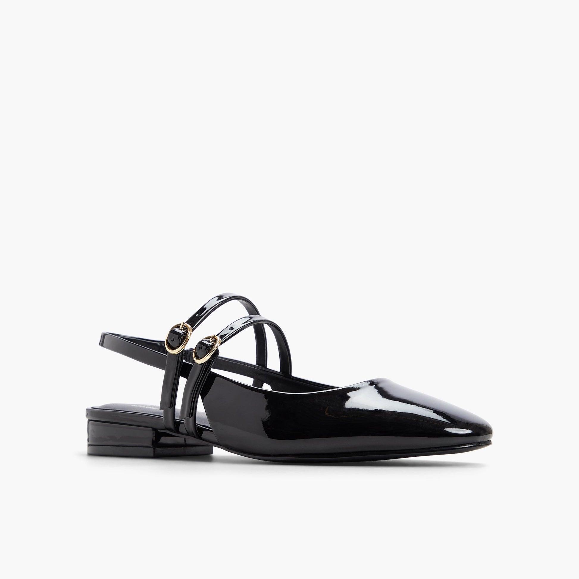Three-quarter angle of Black Luucia Slingback Mary Janes's front side