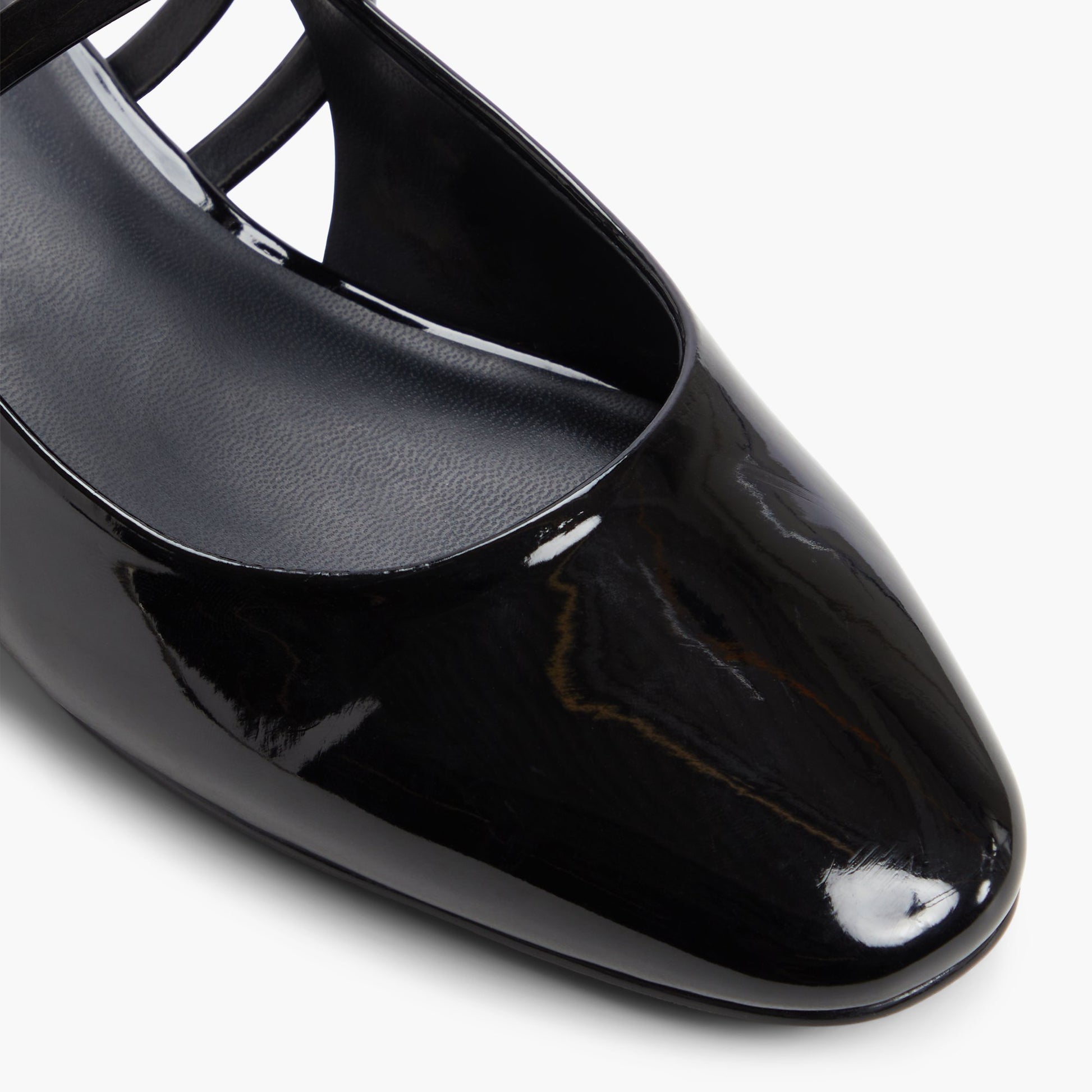 Close-up of the Black Luucia Slingback Mary Janes