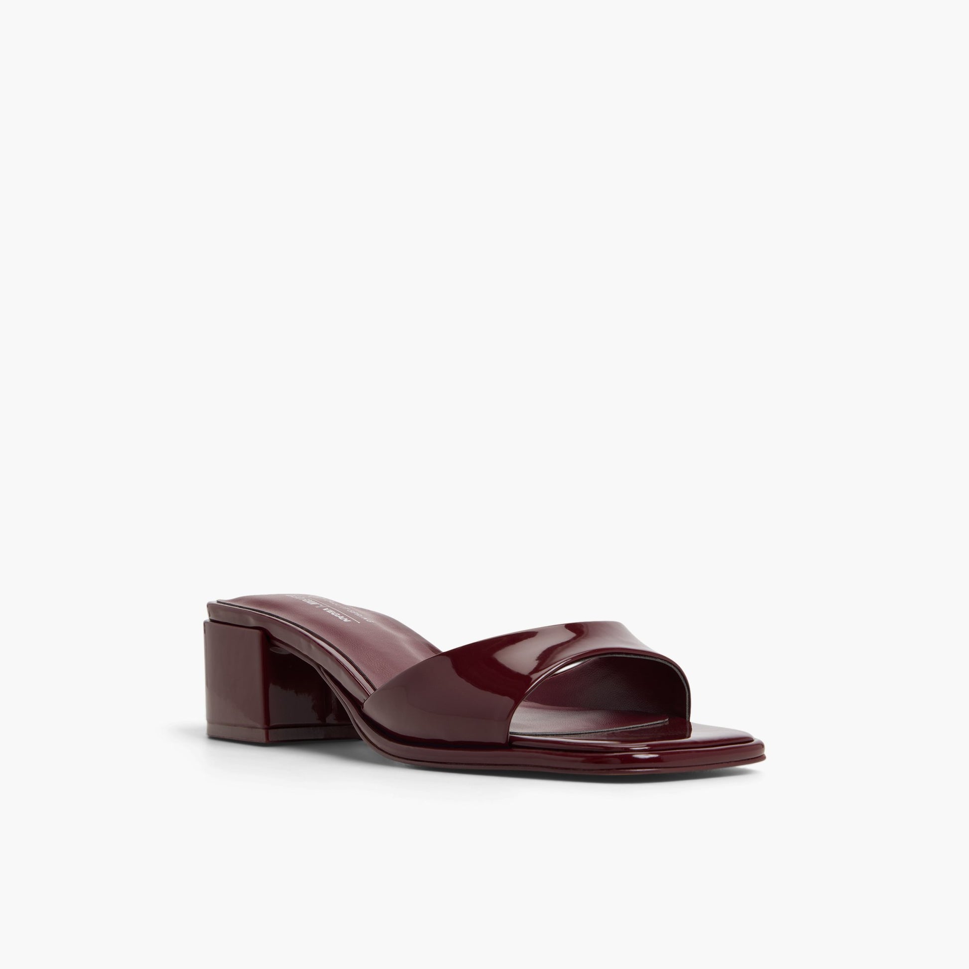 Three-quarter angle of Bordo Dashaa Low Heel Mules's front side
