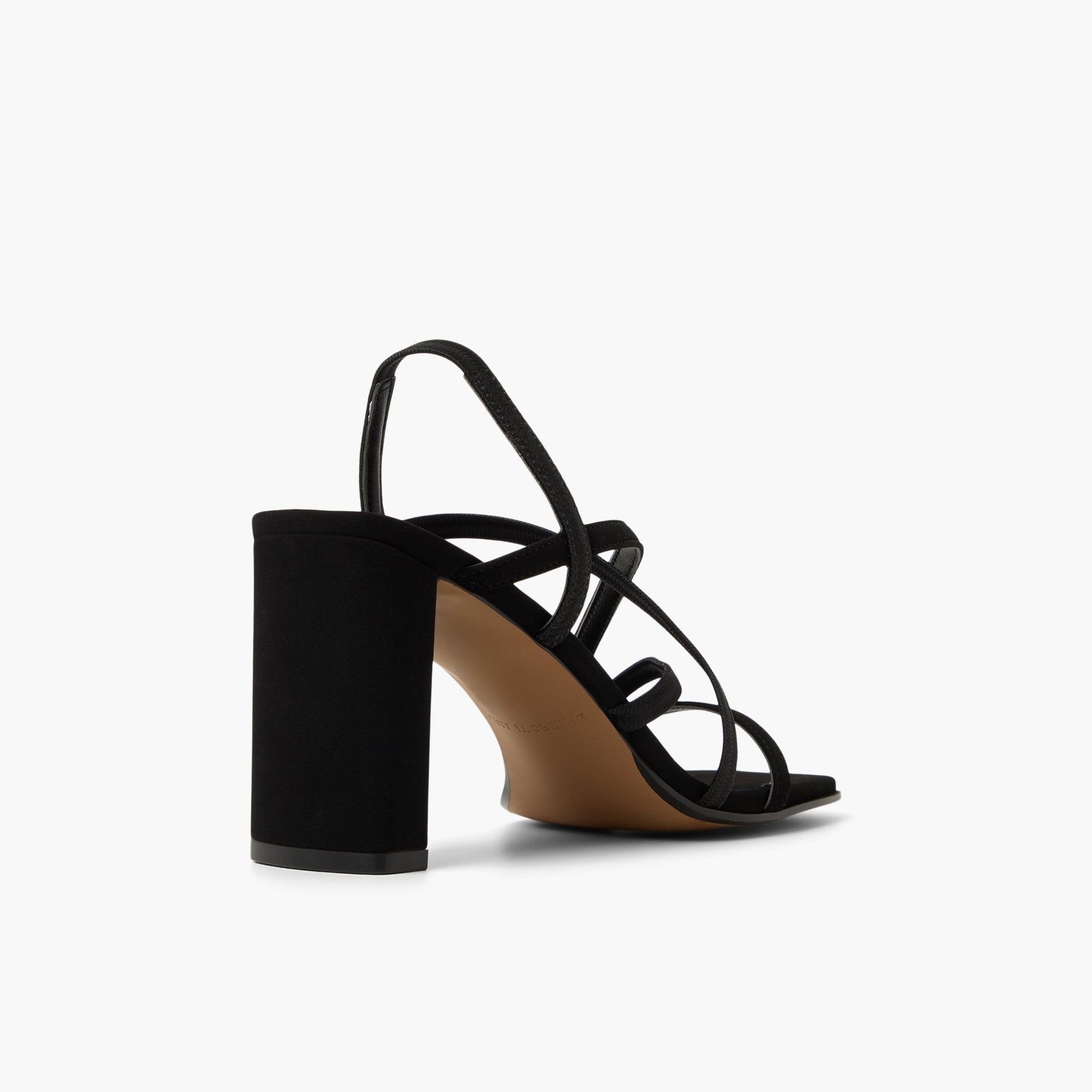 Test FR:Three-quarter angle of Noir Siierra Sandales à talon haut's back side