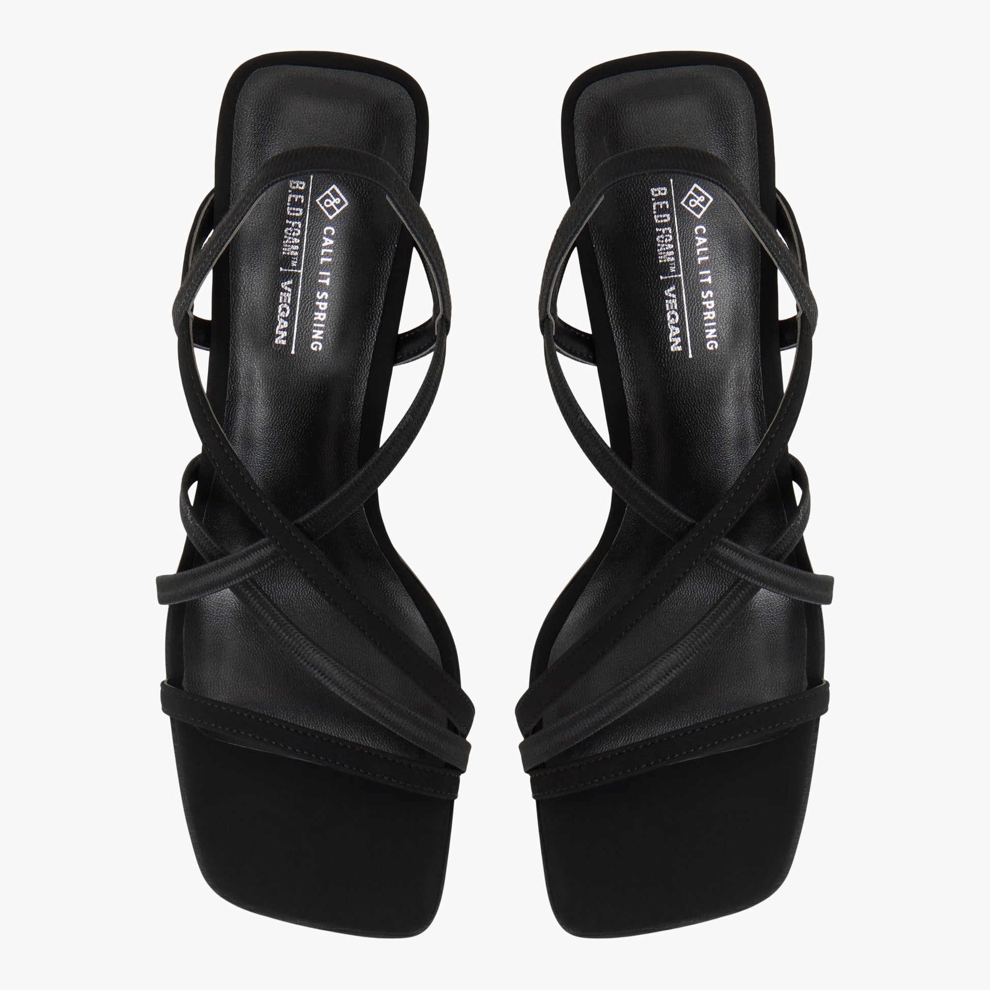 Test FR:Top-down view of the Noir Siierra Sandales à talon haut