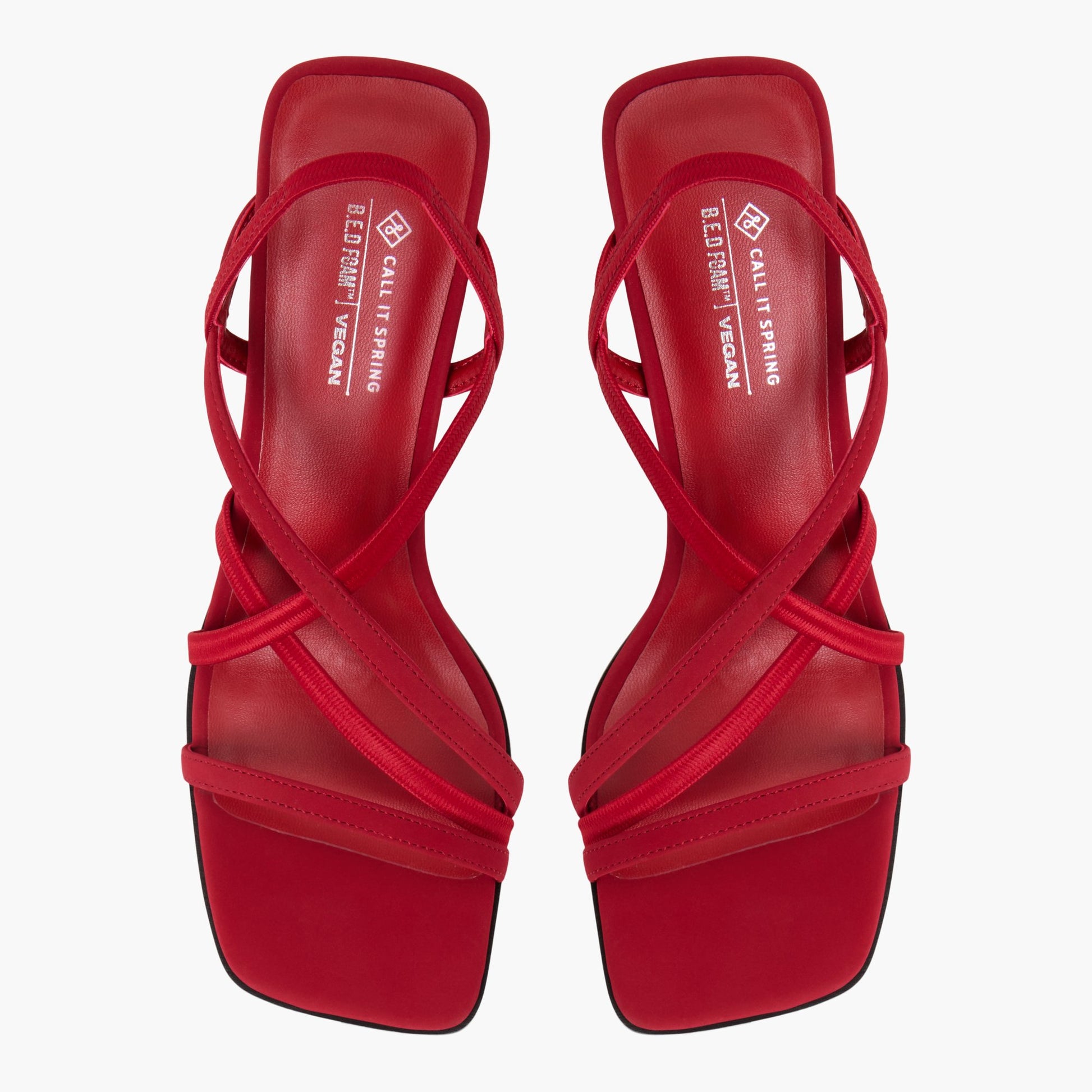 Test FR:Top-down view of the Rouge Vif Siierra Sandales à talon haut