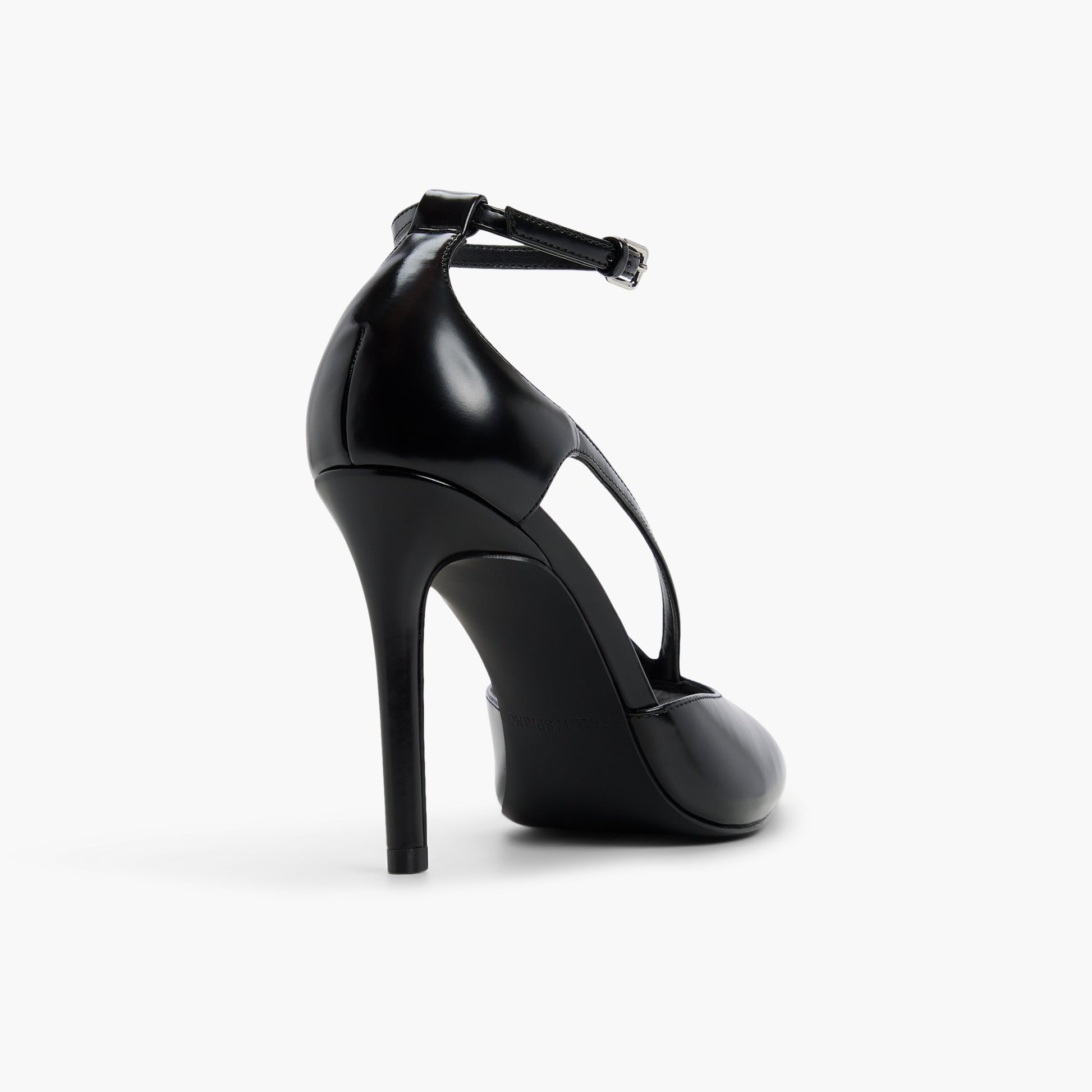 Three-quarter angle of Black Vittoriaa Strappy High-Heeled Sandals's back side