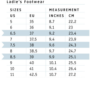 Aldo Boot Size Chart