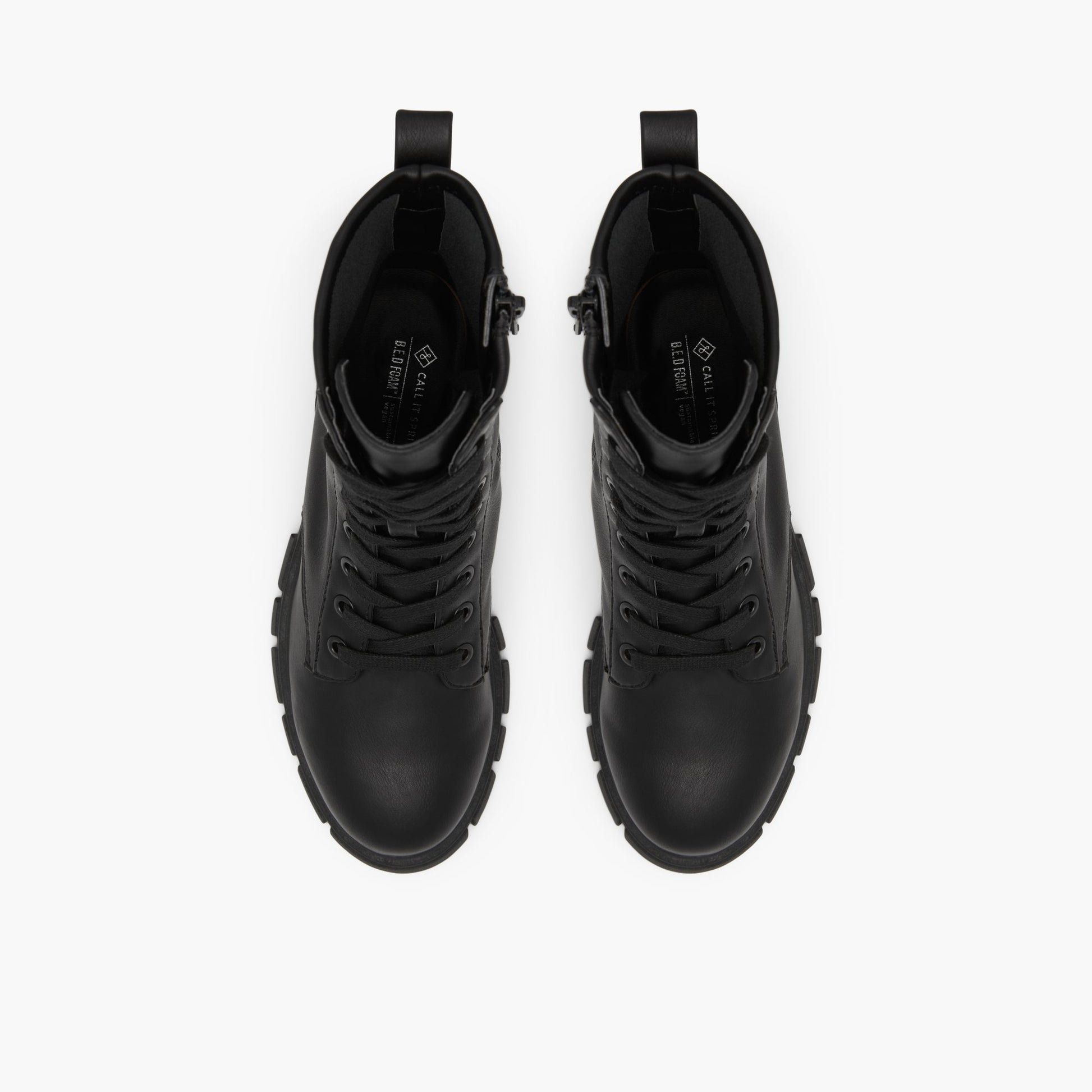 Top-down view of the Black Robynn Heeled booties