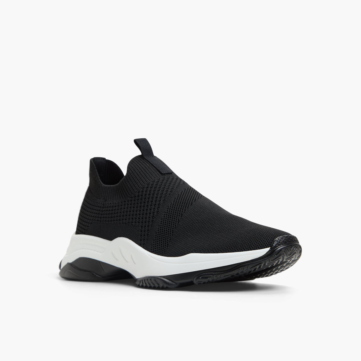 Three-quarter angle of Black Flexx Chunky sneakers's front side