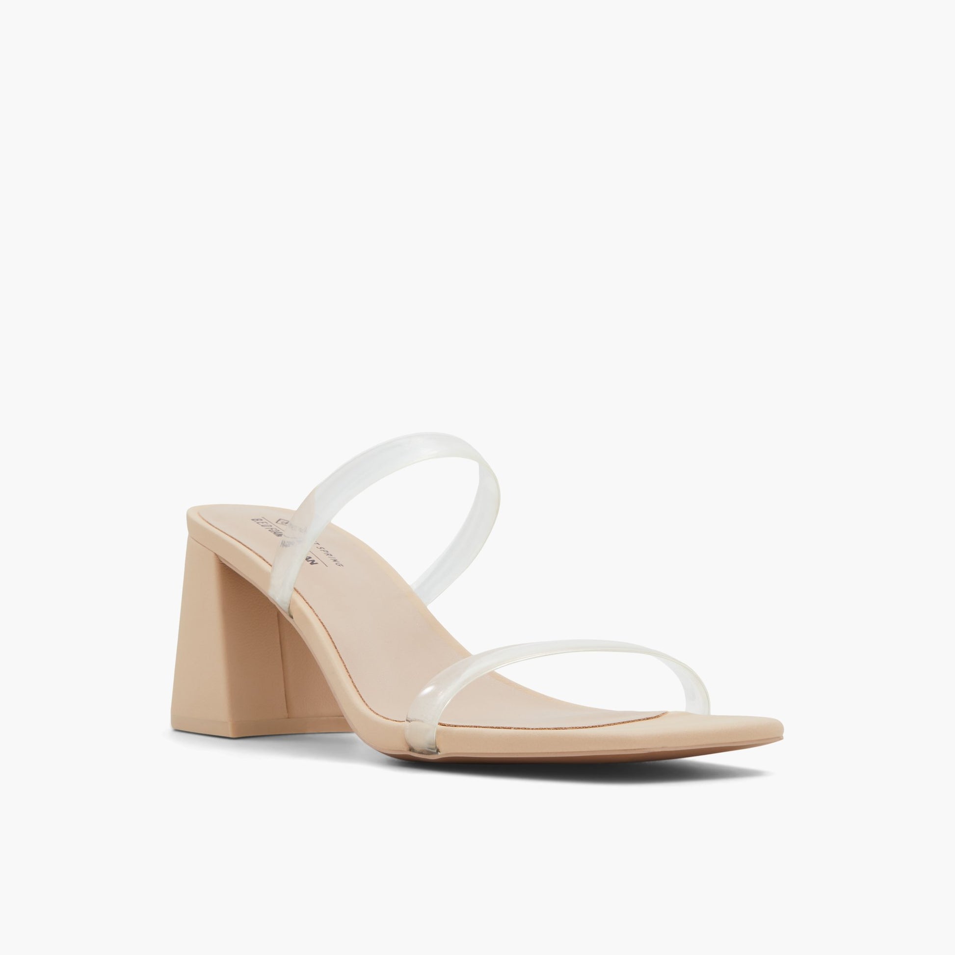 Three-quarter angle of Other beige Kaiaa Mid Heel Mule Sandals's front side