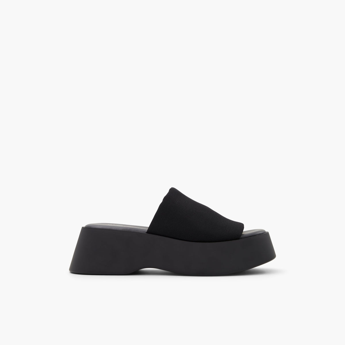 Main View of Black Venise Mid heel platform sandals for Womens