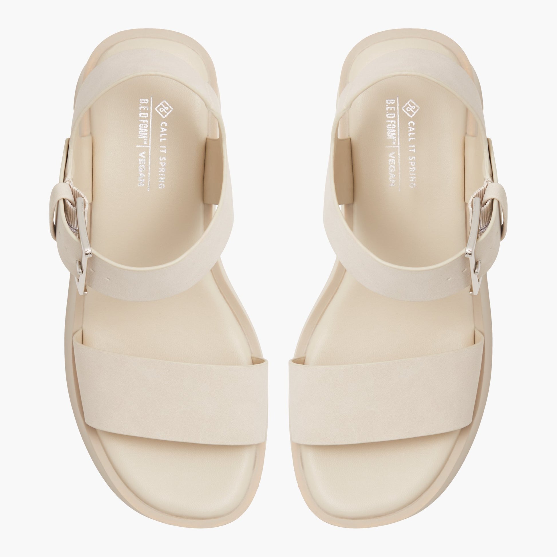 Top-down view of the Light Grey Merisa Mid heel platform sandals