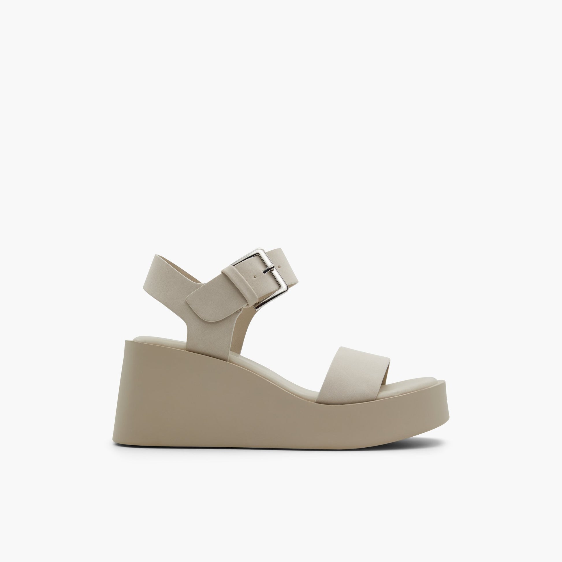 Main View of Light Grey Merisa Mid heel platform sandals for Womens
