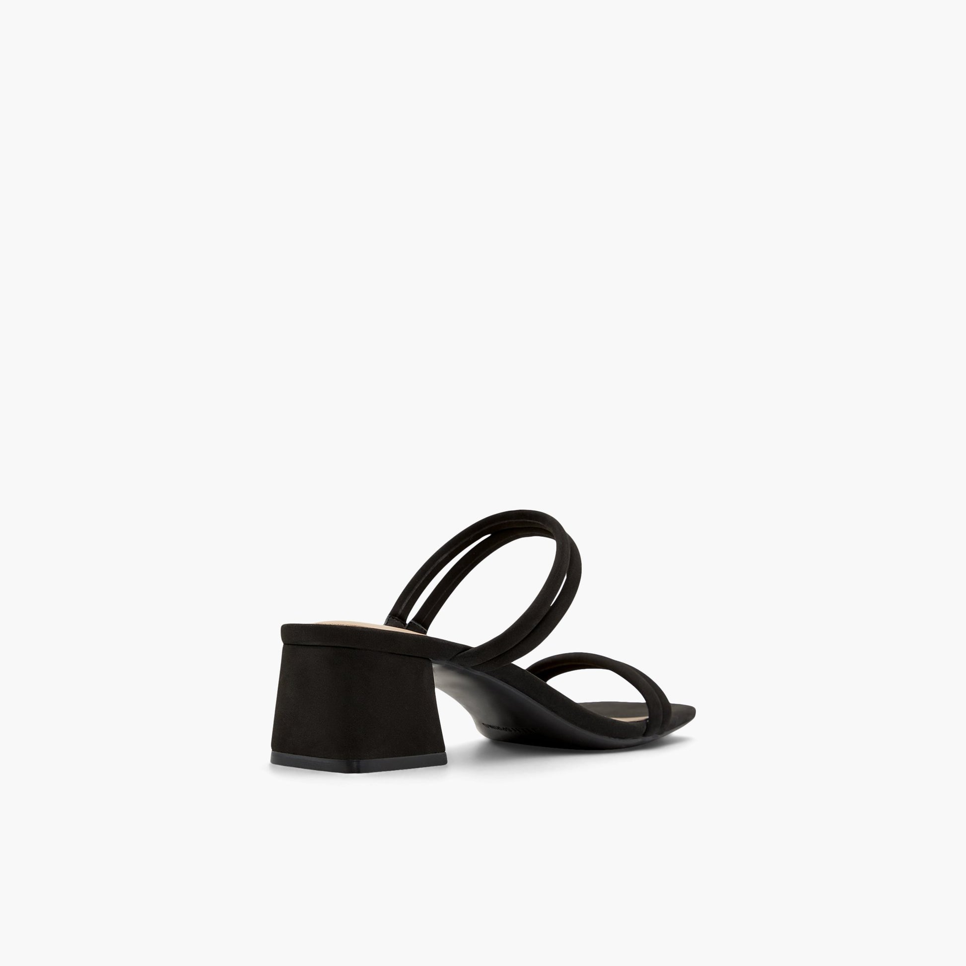 Three-quarter angle of Black Keelay Low heel mule sandals's back side