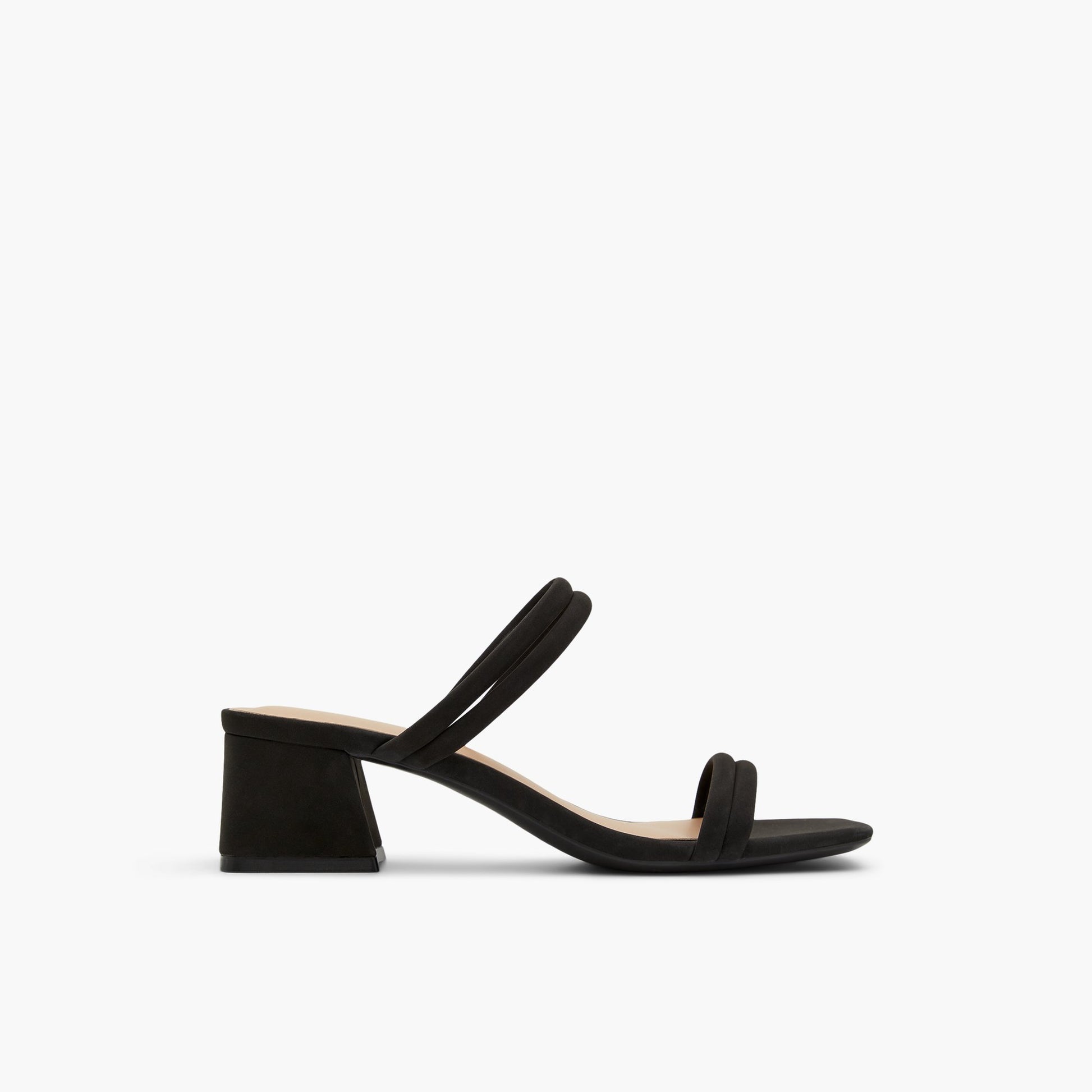 Main View of Black Keelay Low heel mule sandals for Womens