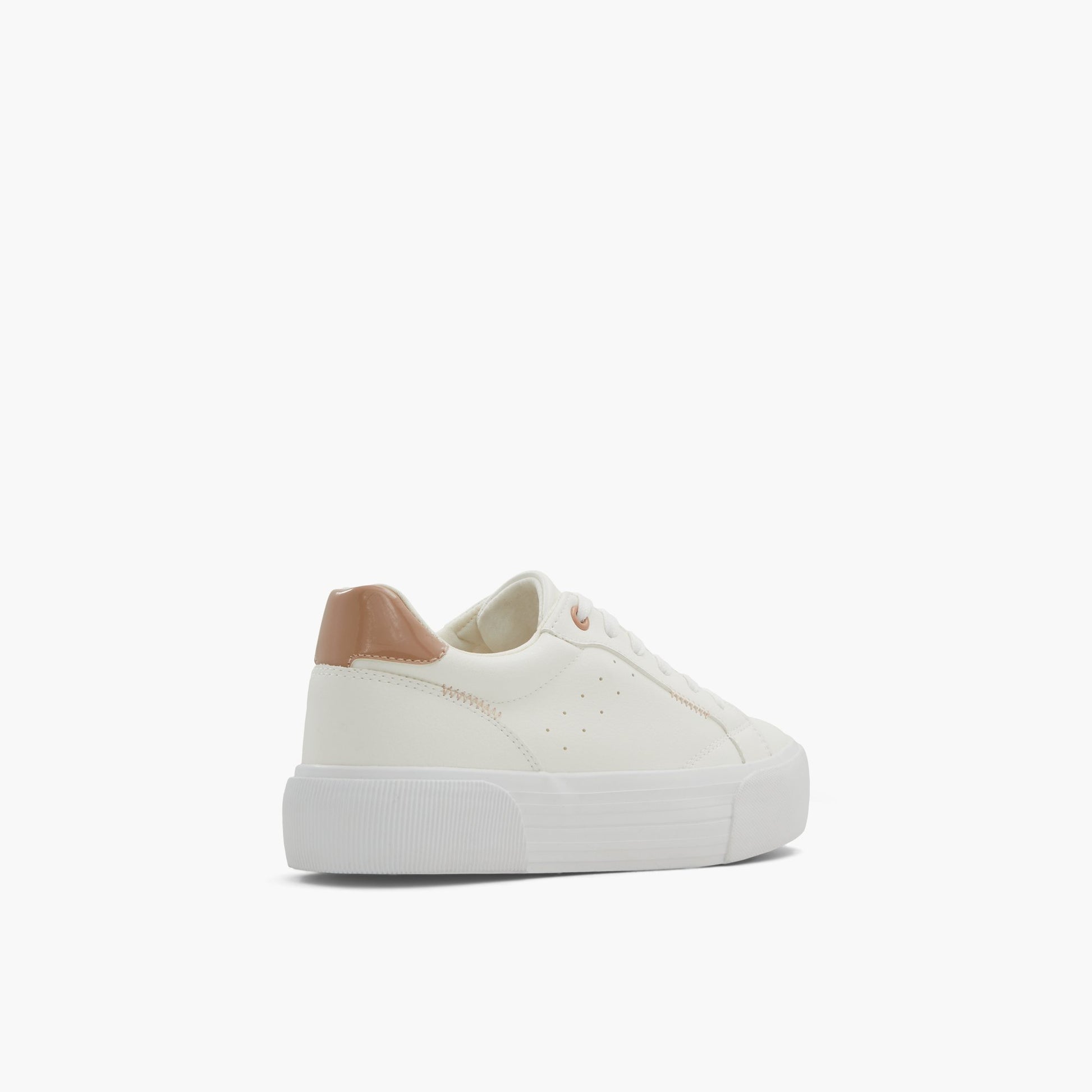 Test FR:Three-quarter angle of Blanc Feeona Sneakers bas's back side