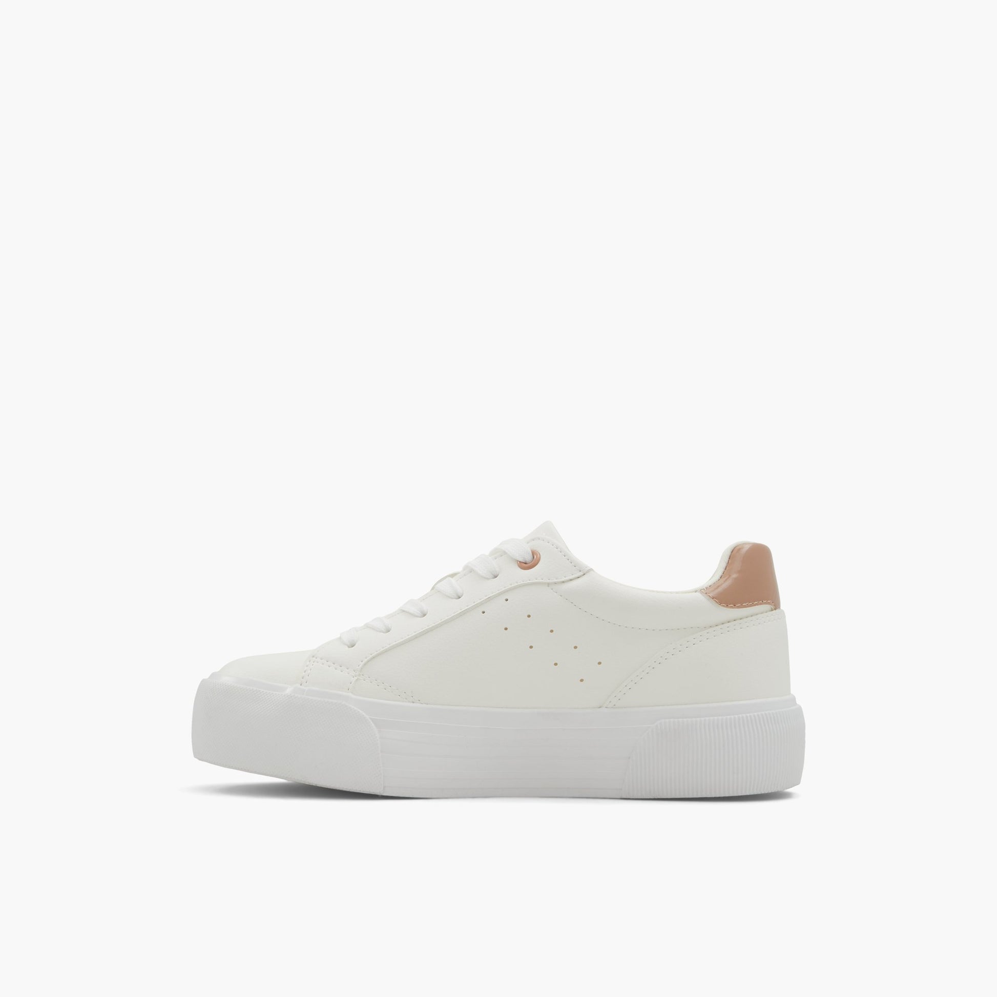 Test FR:Side view of Blanc Feeona Sneakers bas