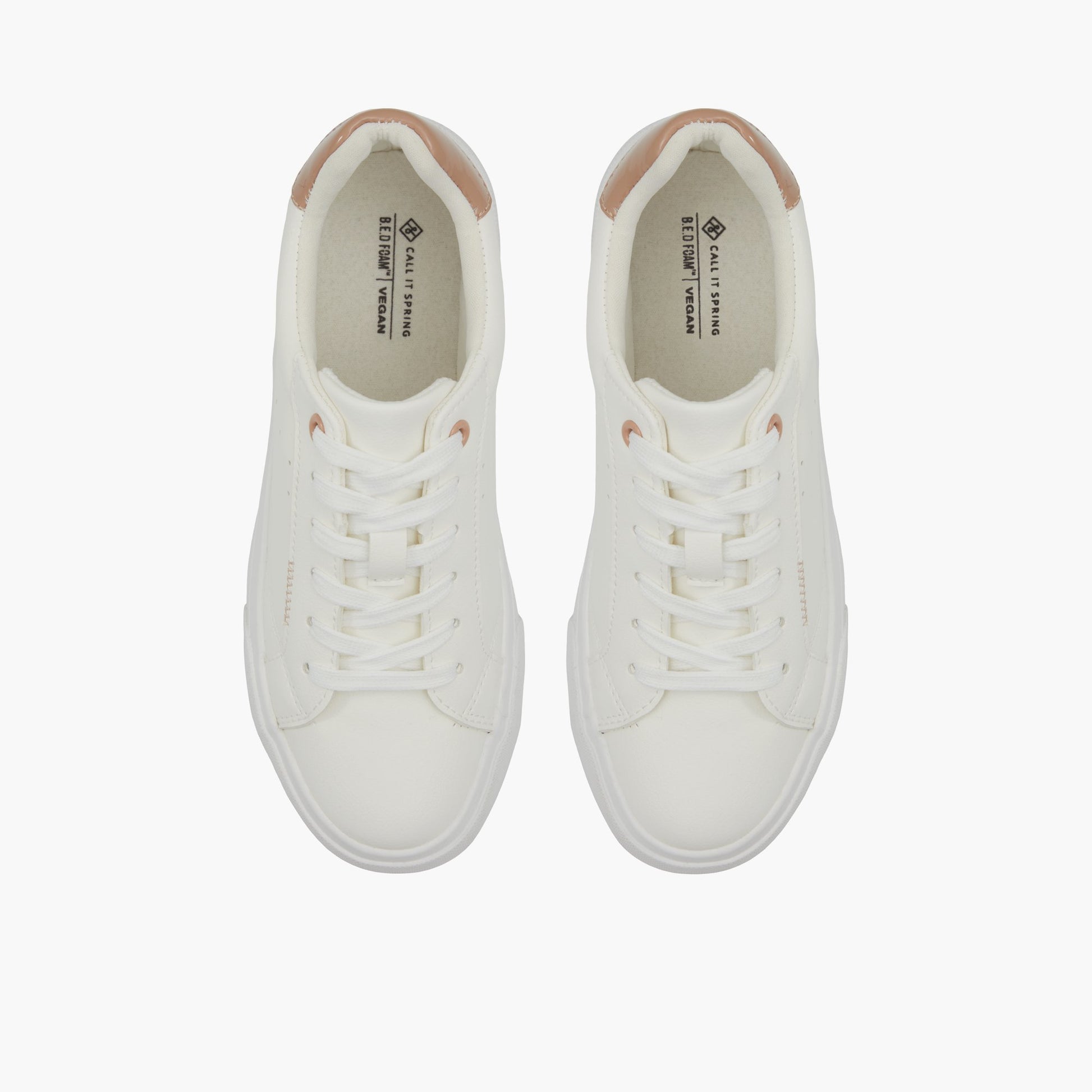 Test FR:Top-down view of the Blanc Feeona Sneakers bas