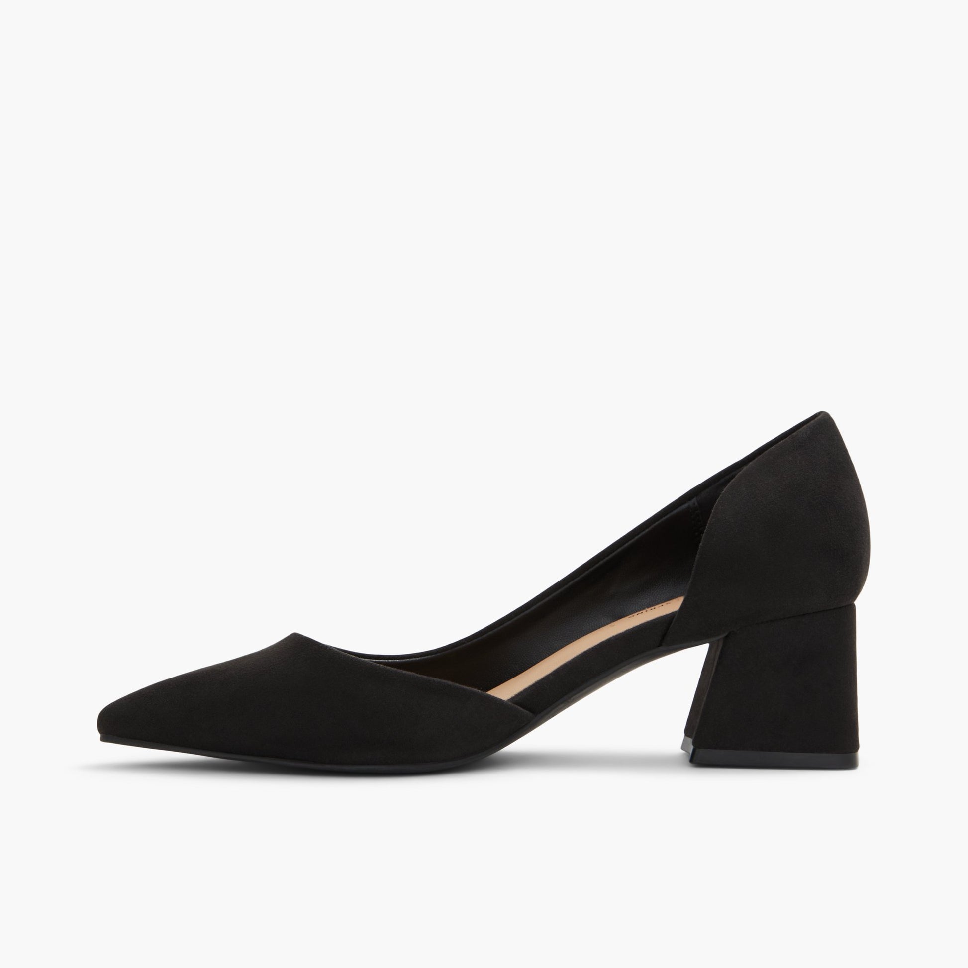 Side view of Open Black Noriya Mid heels