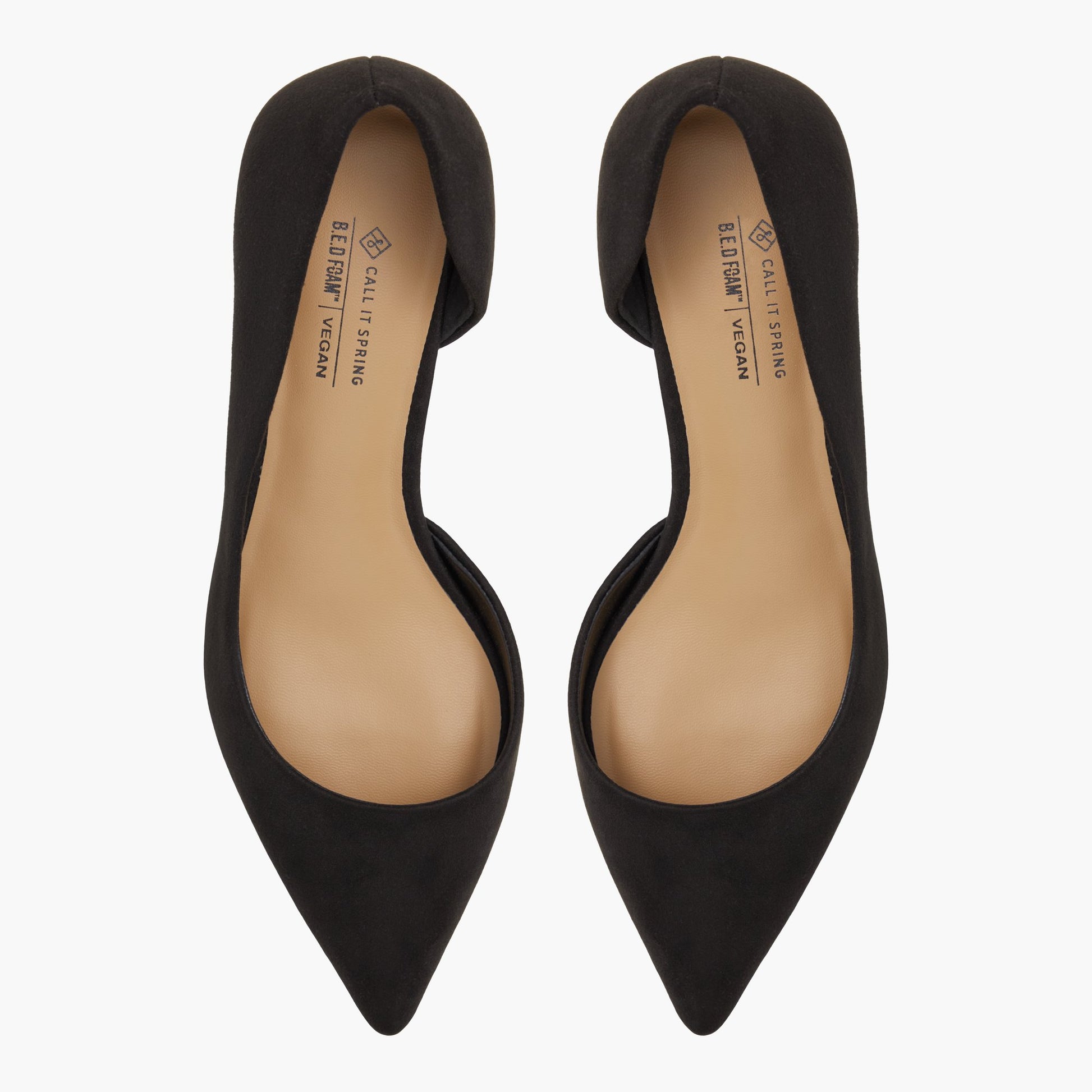 Top-down view of the Open Black Noriya Mid heels