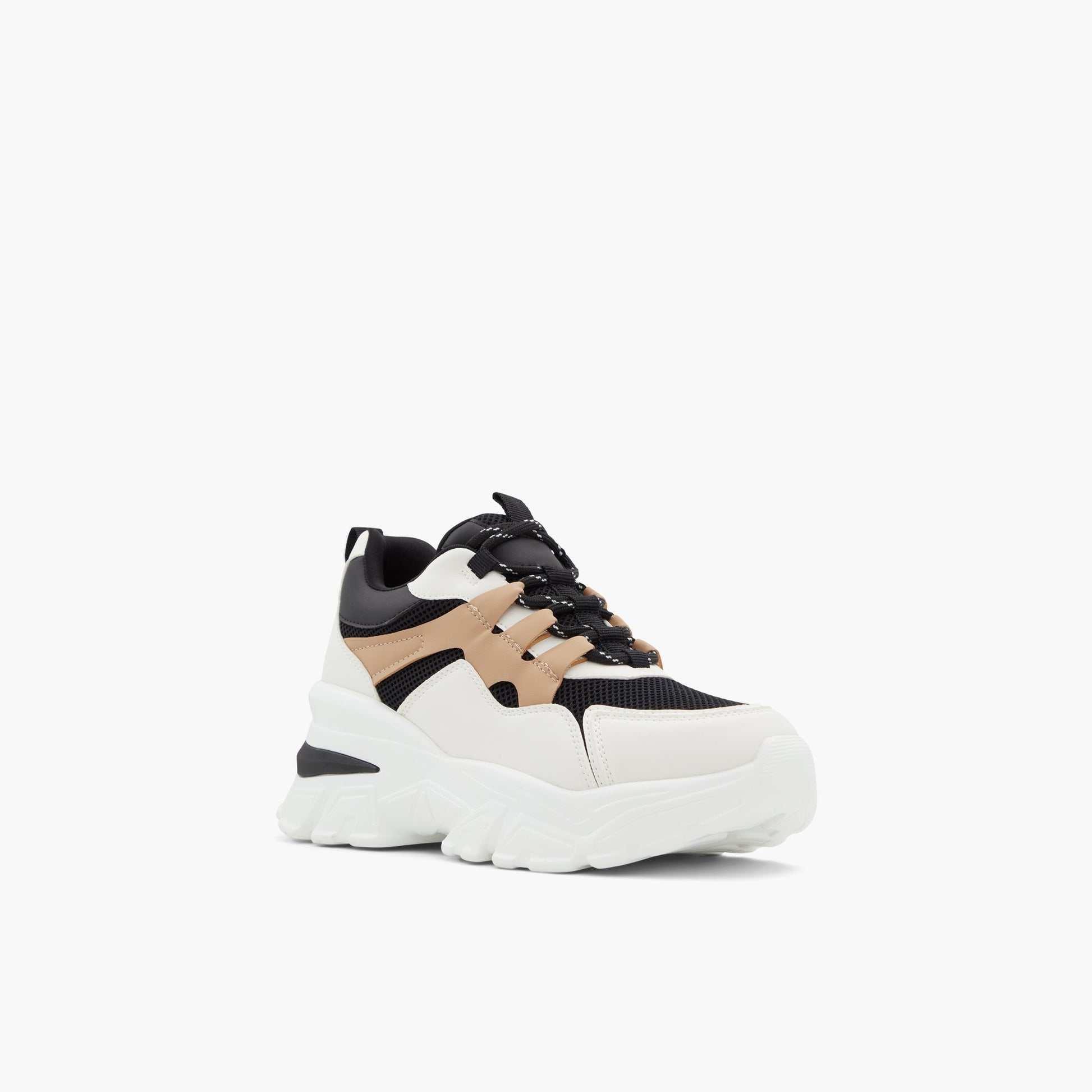 Three-quarter angle of Black Multi Jennaa Chunky low top sneakers's front side