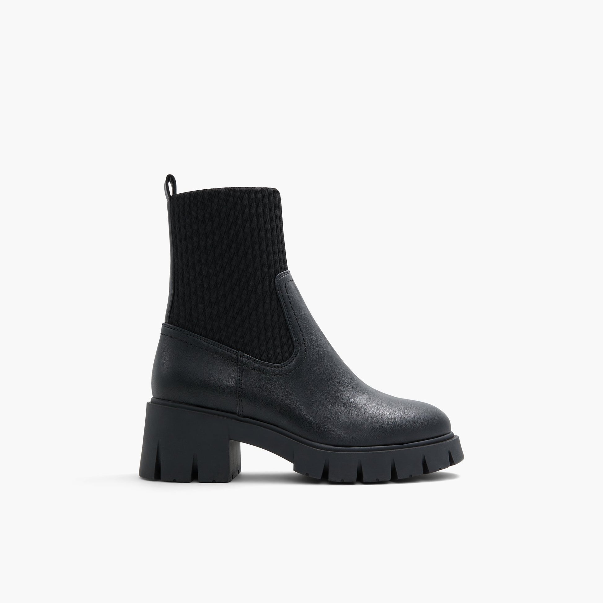 Main View of Black Ashanti Mid-calf chunky chelsea boots for Womens