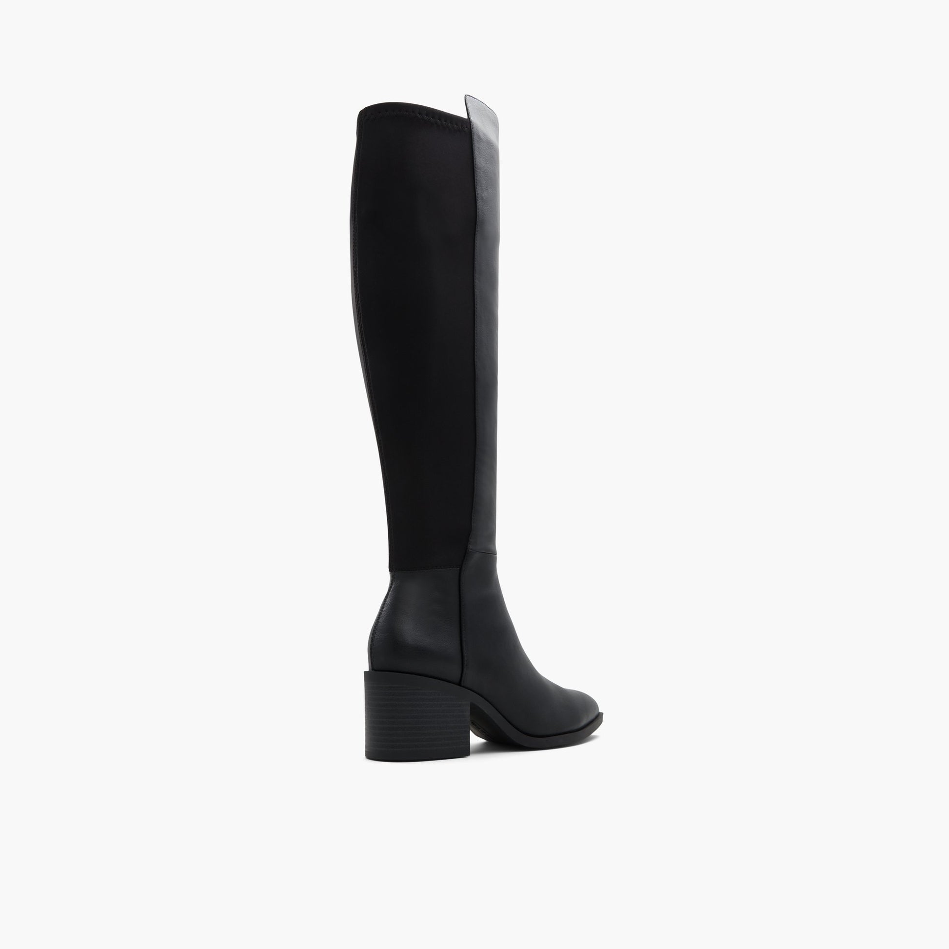 Three-quarter angle of Black Oliviette Over The Knee Boots's back side