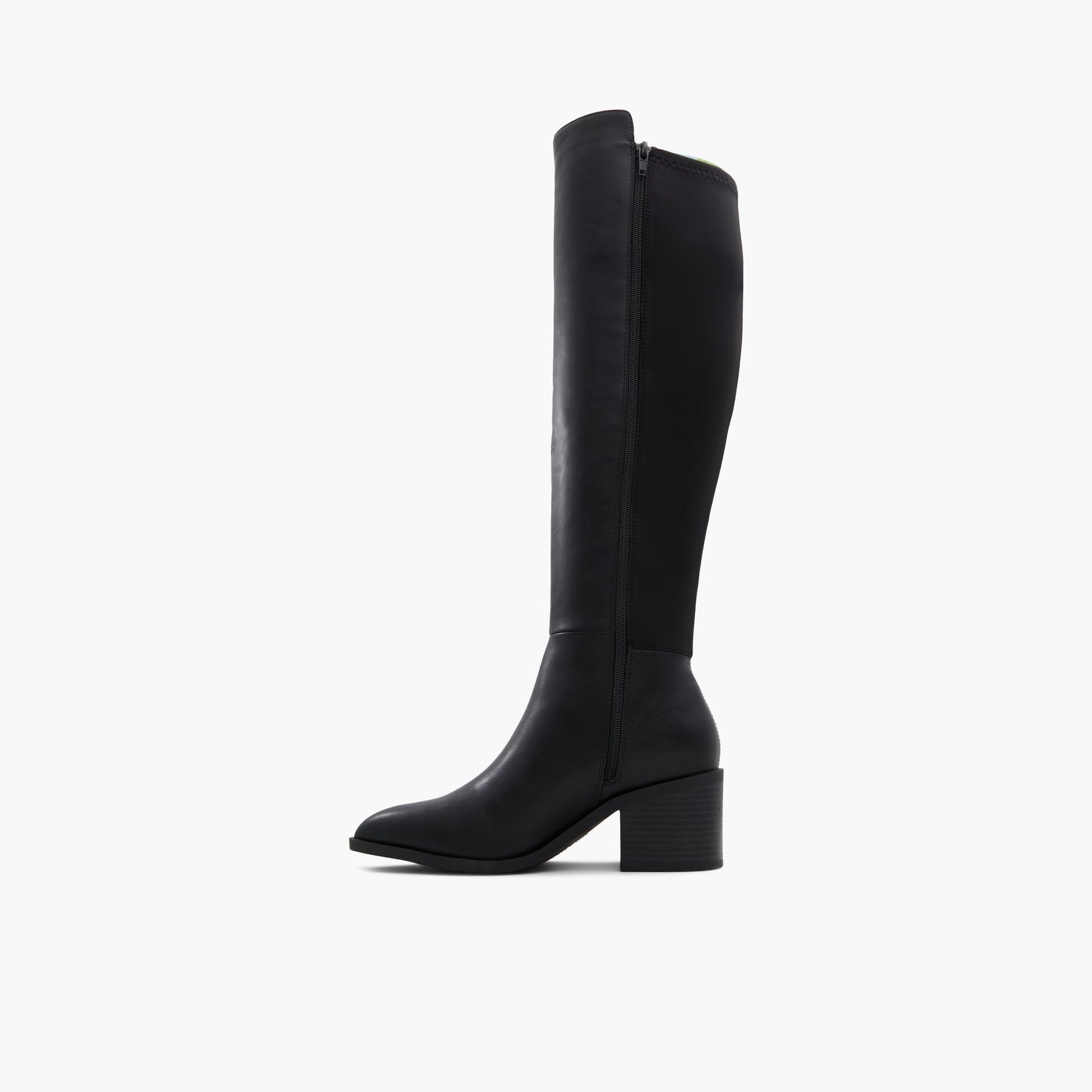 Side view of Black Oliviette Over The Knee Boots