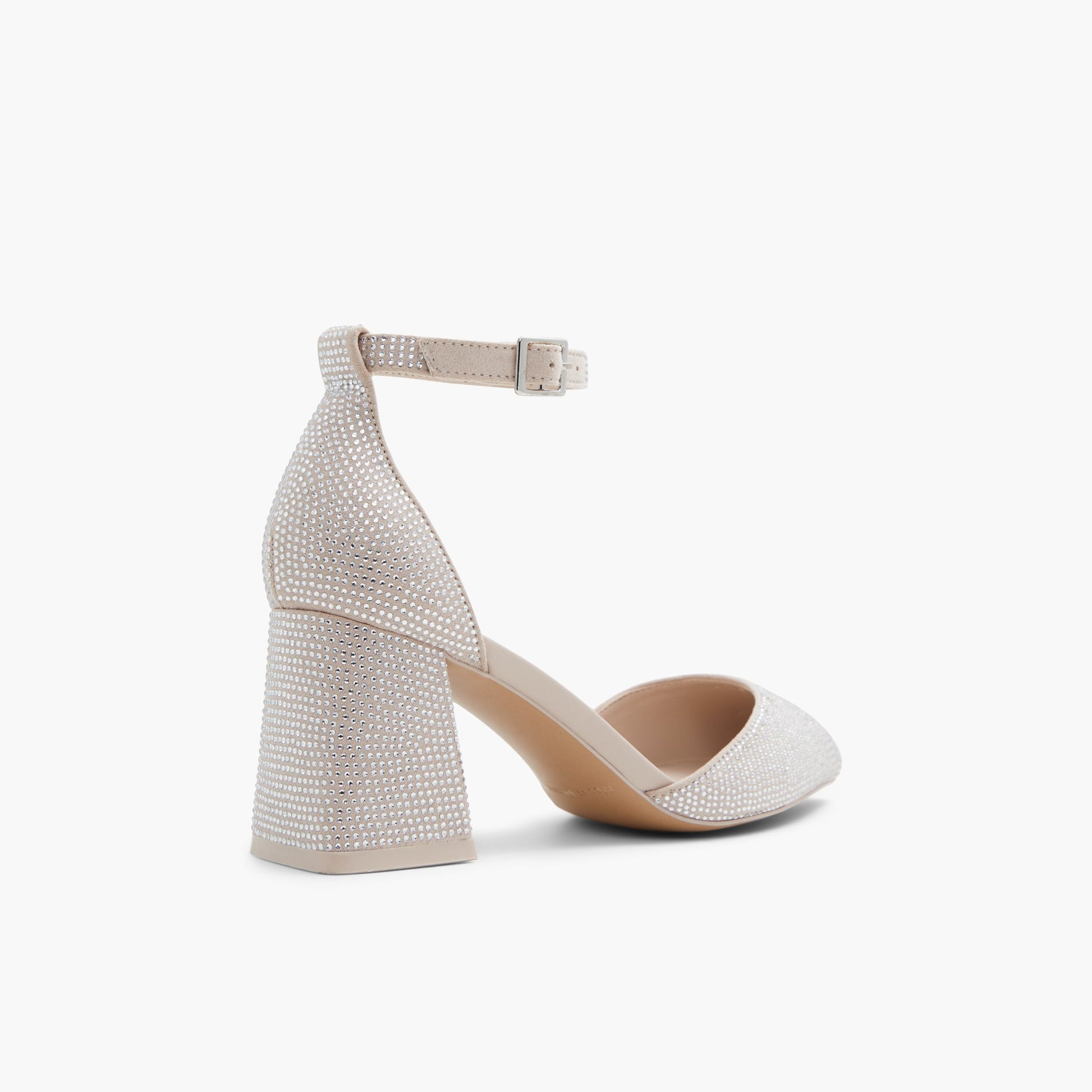 Three-quarter angle of Silver Daliaa Mid heels's back side