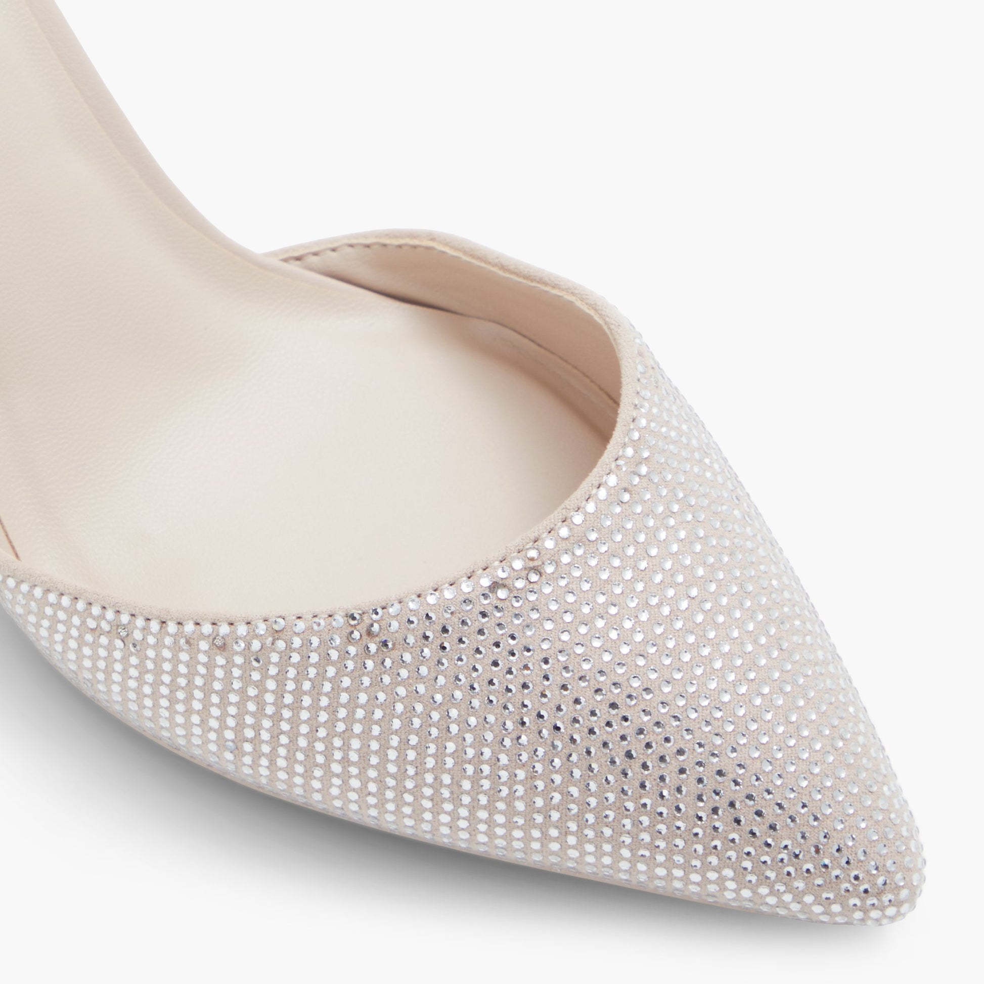 Close-up of the Silver Daliaa Mid heels