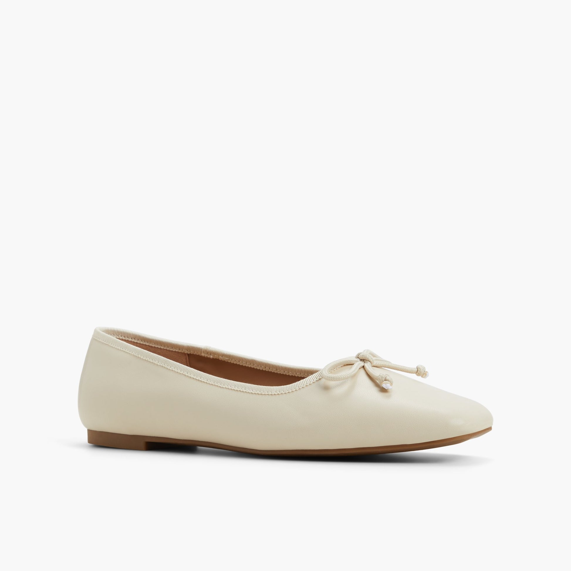 Three-quarter angle of Bone Camiille Ballerina Flats's front side