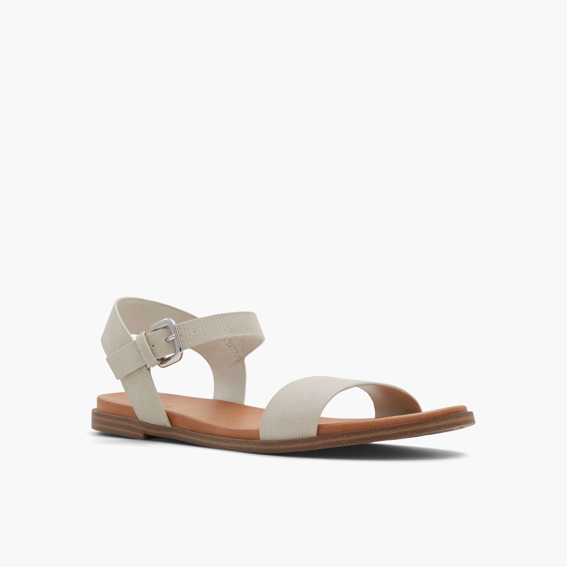Three-quarter angle of Light Grey Cassiane Sandals's front side