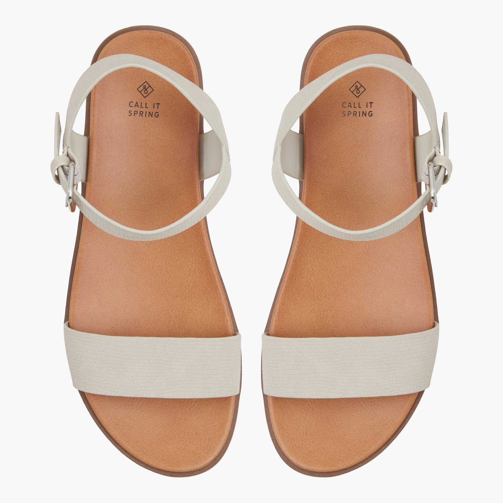 Top-down view of the Light Grey Cassiane Sandals