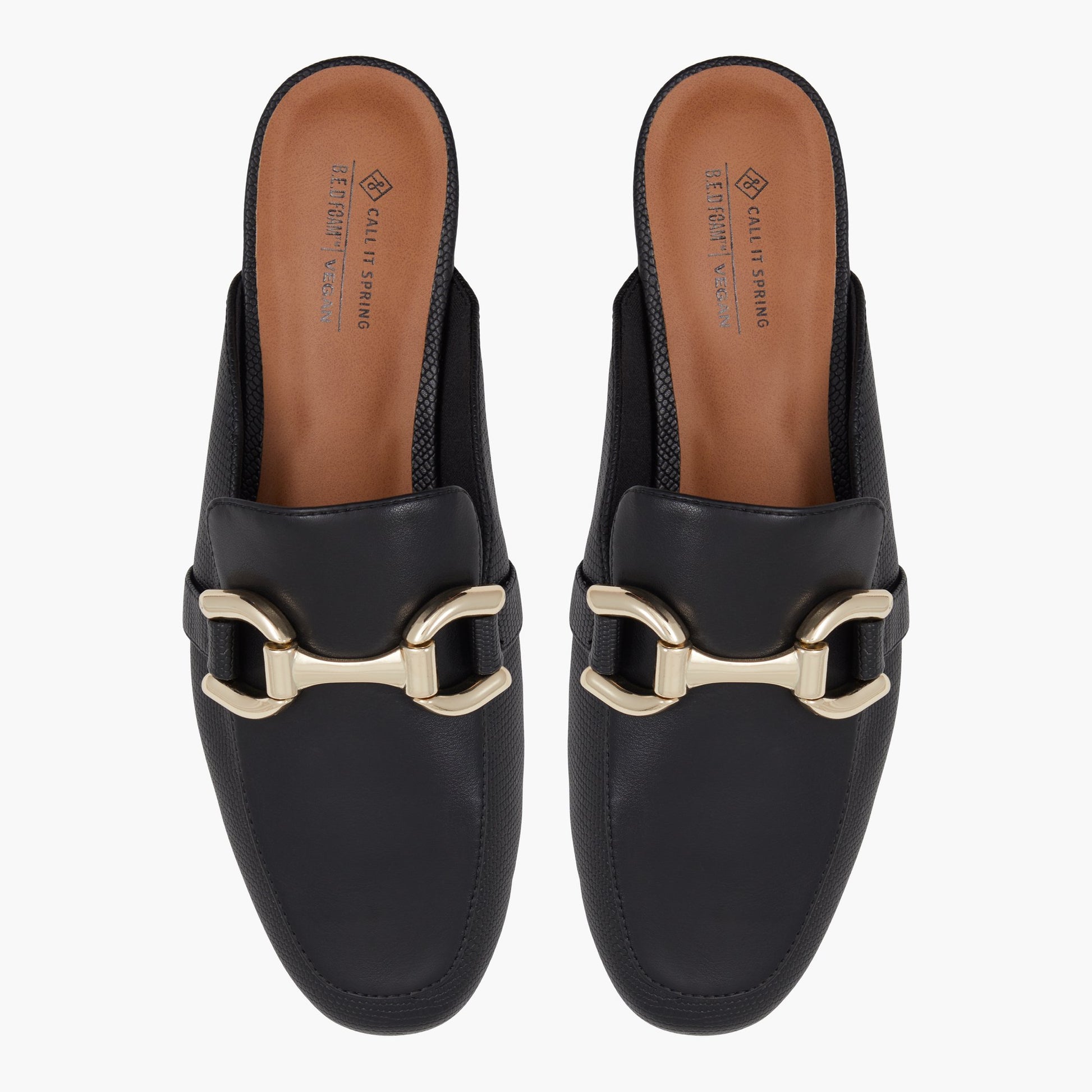 Top-down view of the Black Alizee Mules loafers