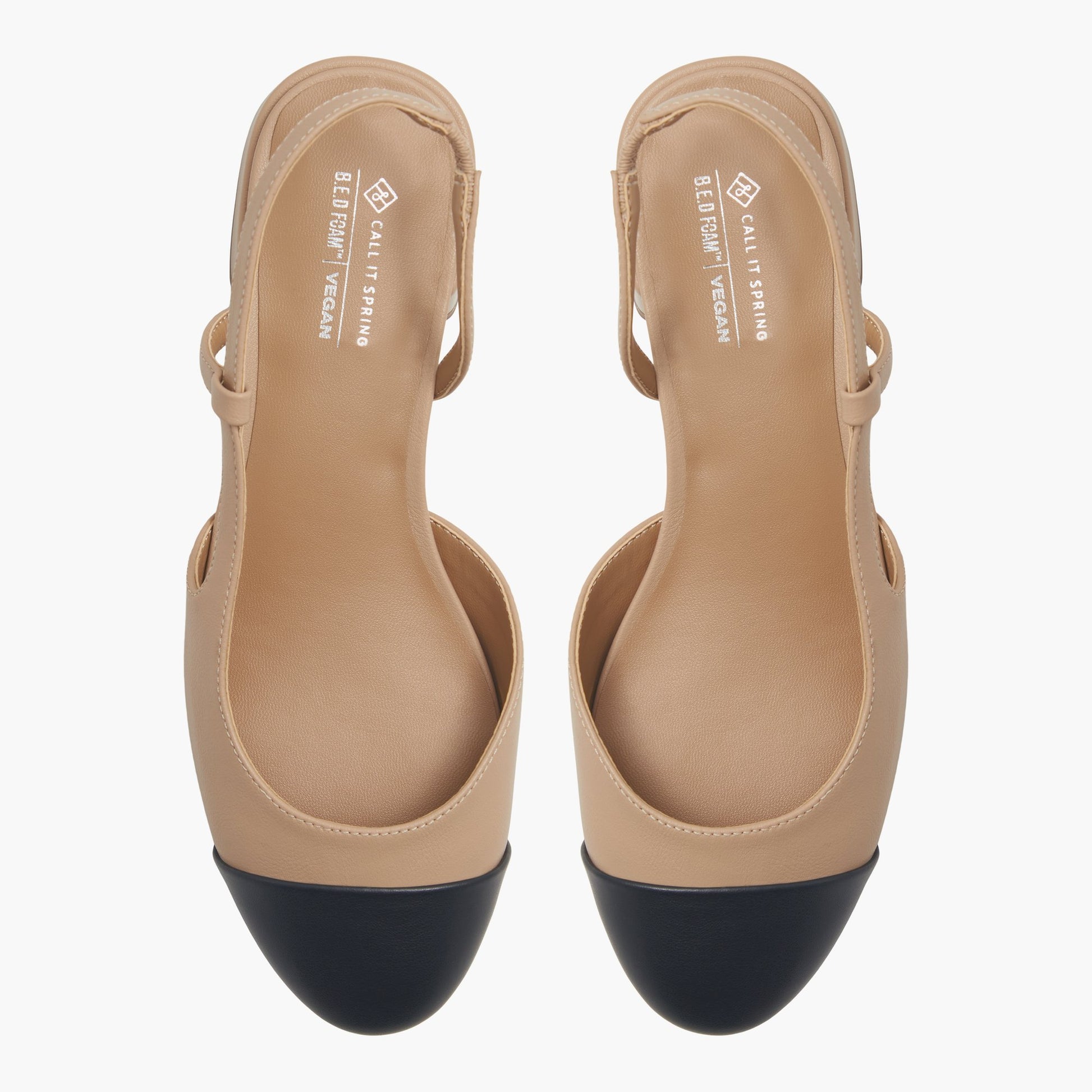 Top-down view of the Other Beige Sofiia Low heel pumps