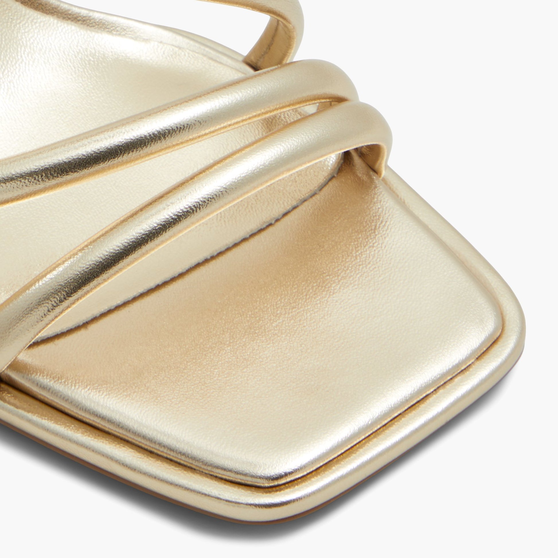 Close-up of the Gold Luxe High heel sandals