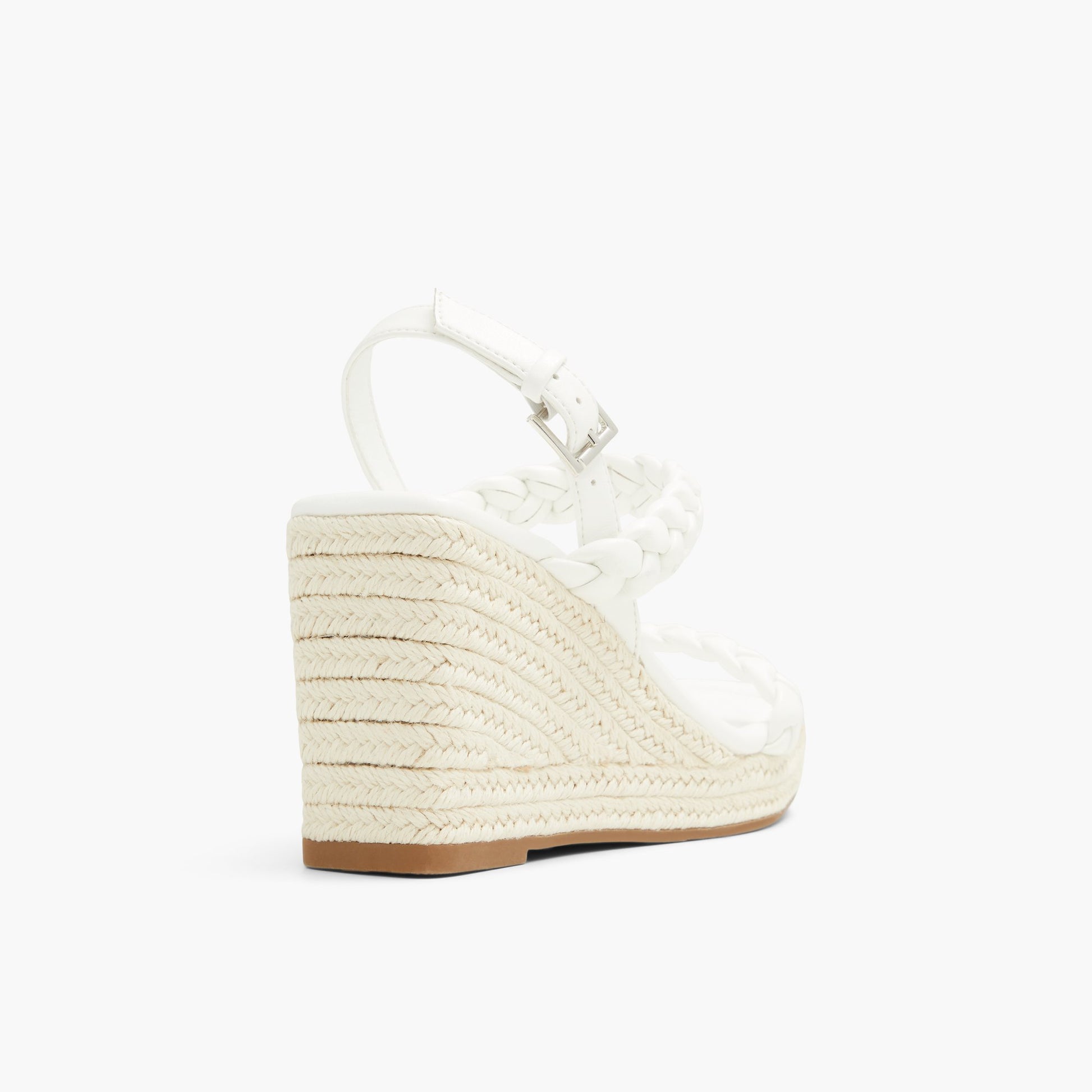 Three-quarter angle of White Siennah High heel chunky platform sandals's back side