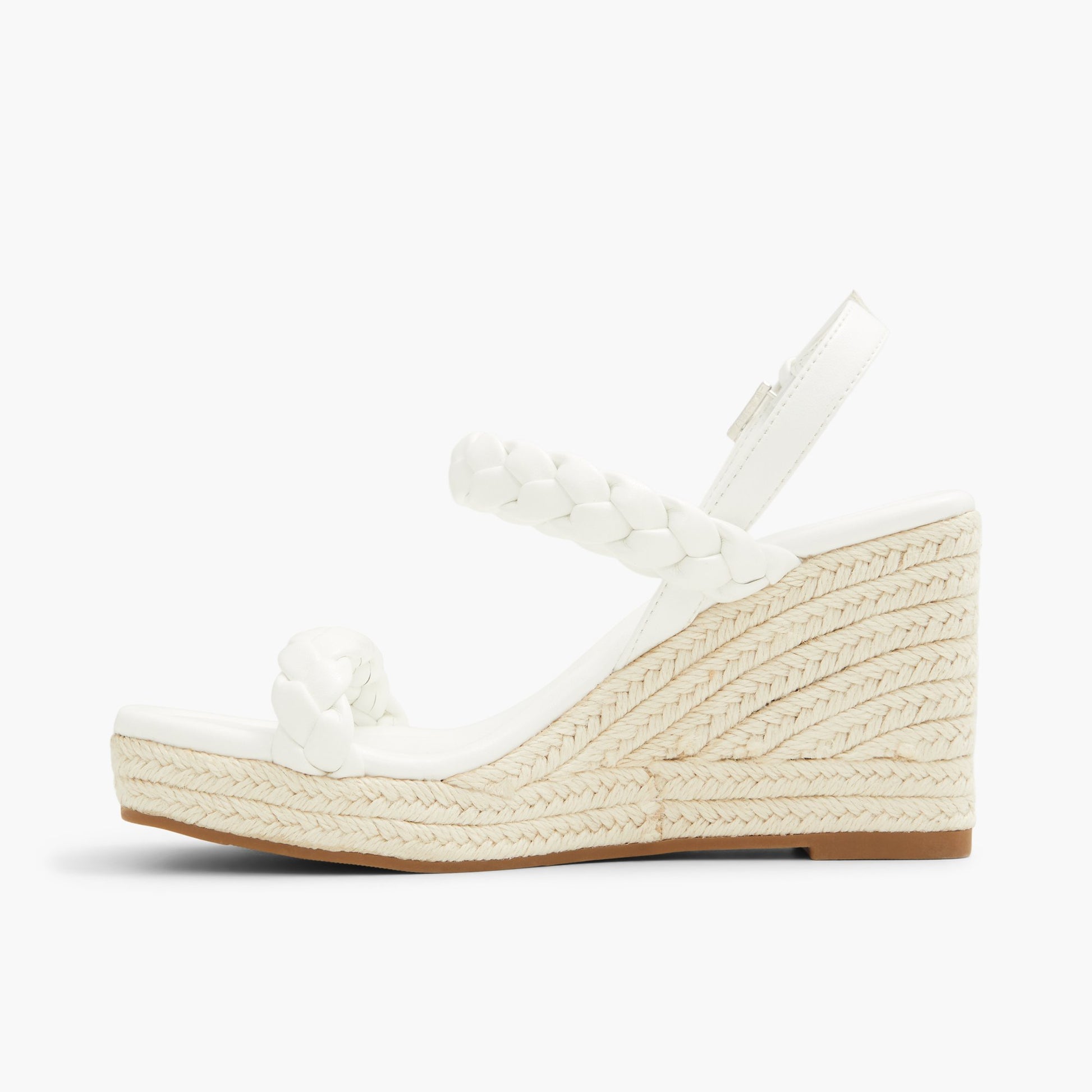 Side view of White Siennah High heel chunky platform sandals