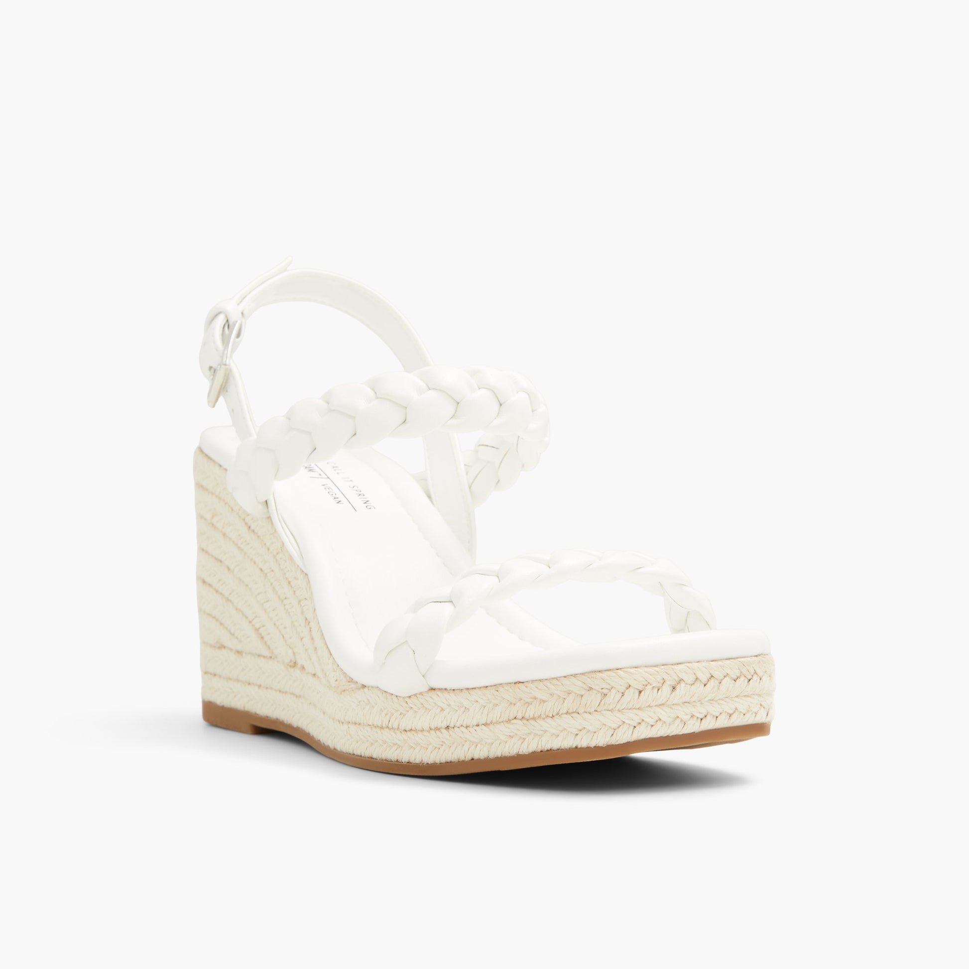Three-quarter angle of White Siennah High heel chunky platform sandals's front side