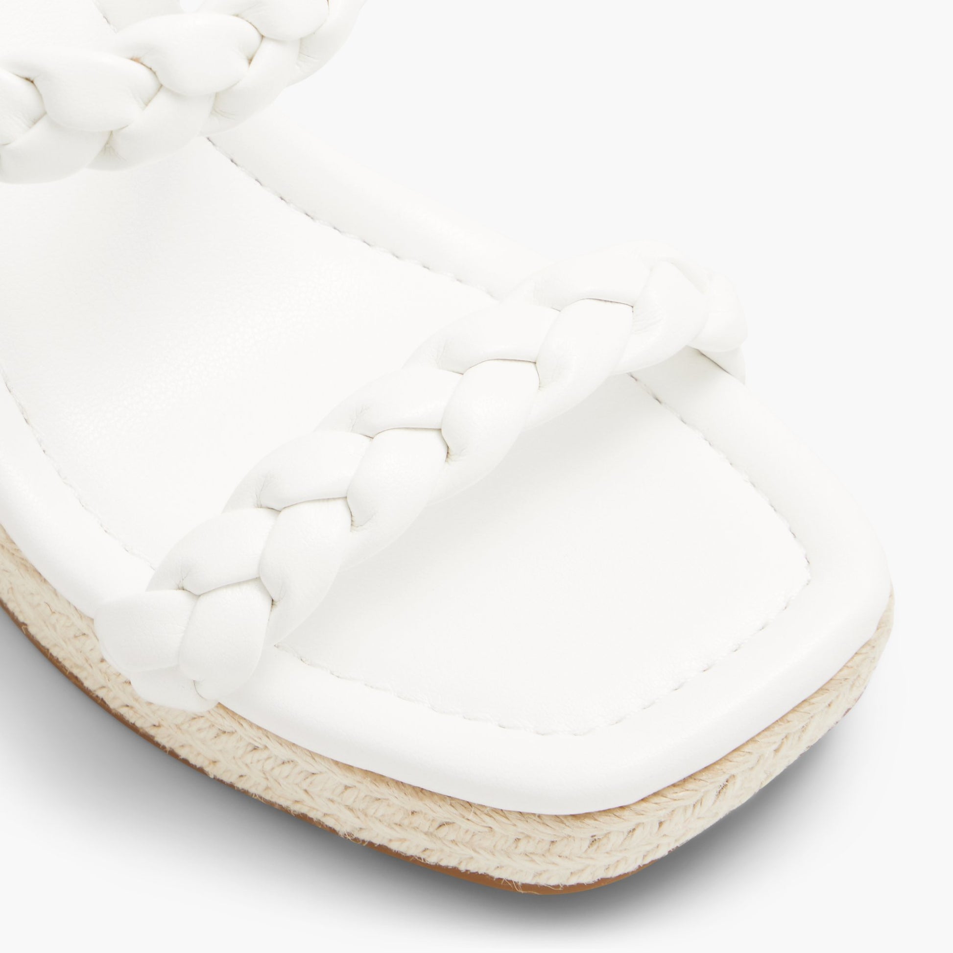 Close-up of the White Siennah High heel chunky platform sandals