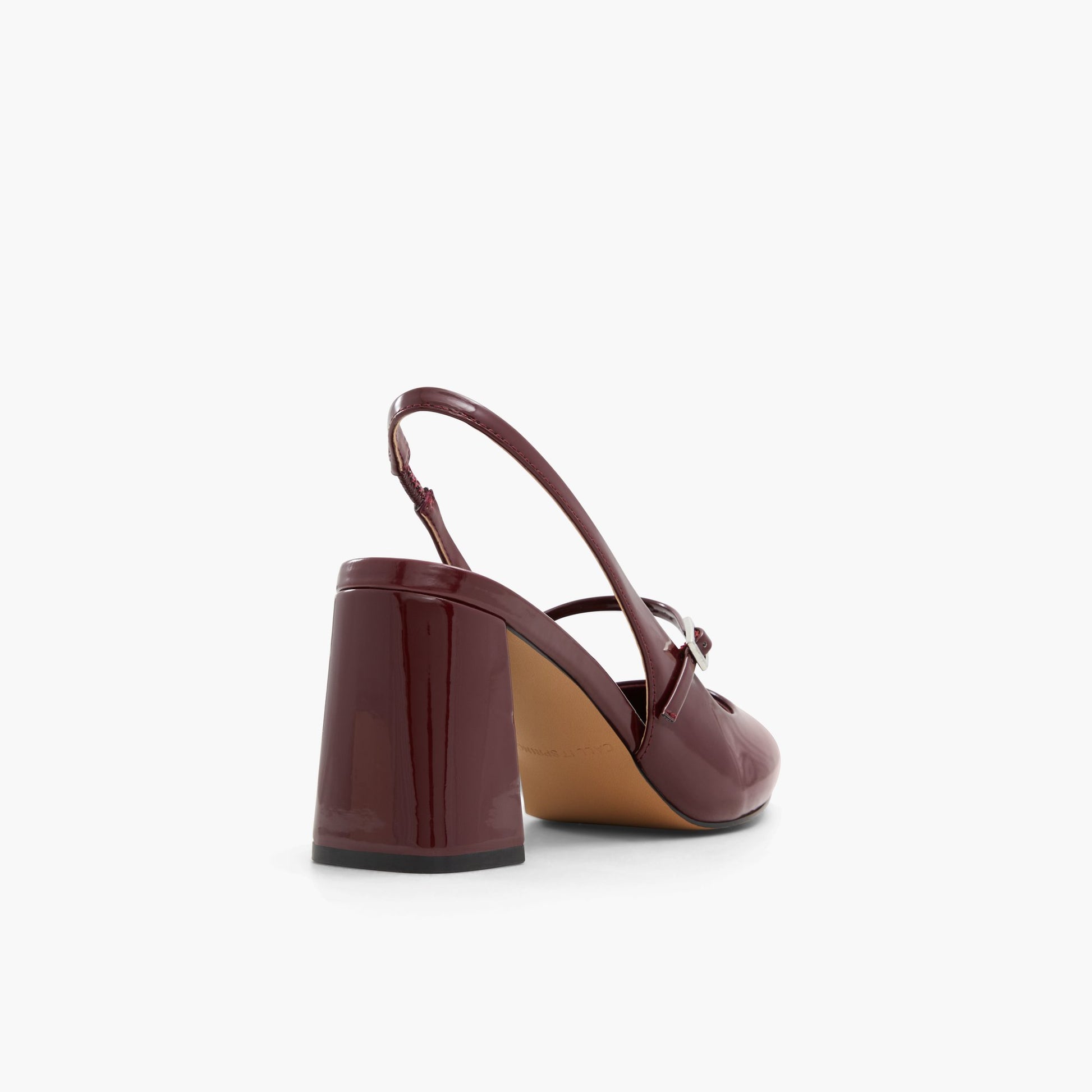 Three-quarter angle of Bordo Coquettte Mary Jane High Heels's back side