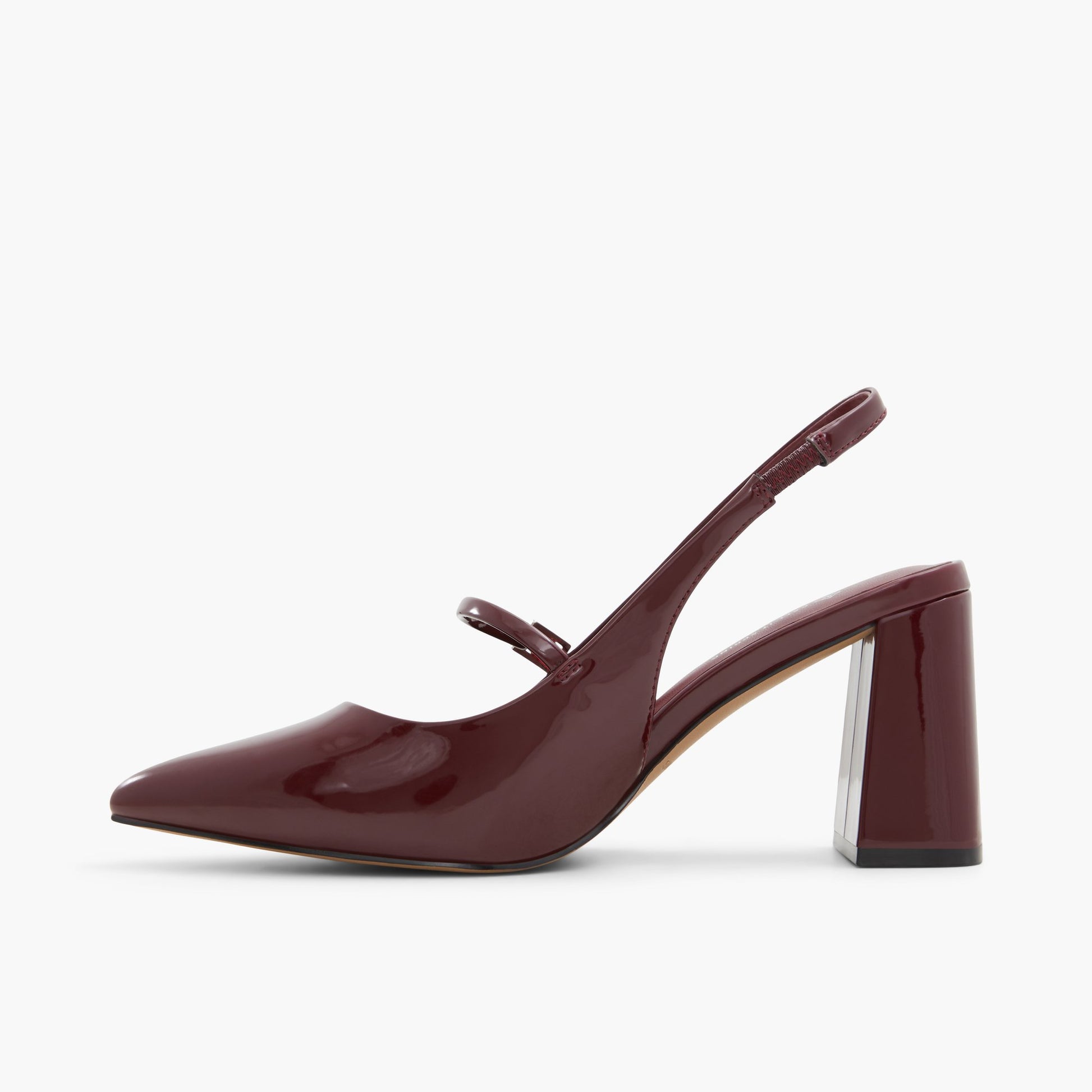 Side view of Bordo Coquettte Mary Jane High Heels