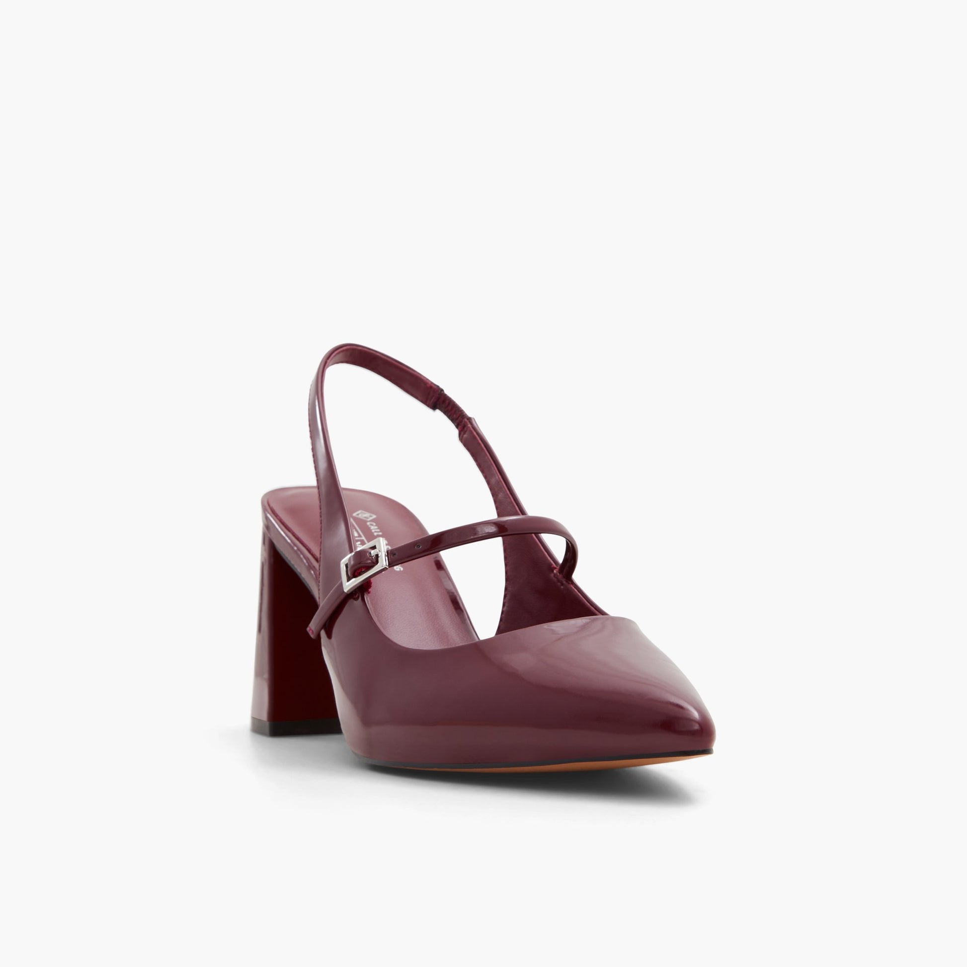 Three-quarter angle of Bordo Coquettte Mary Jane High Heels's front side