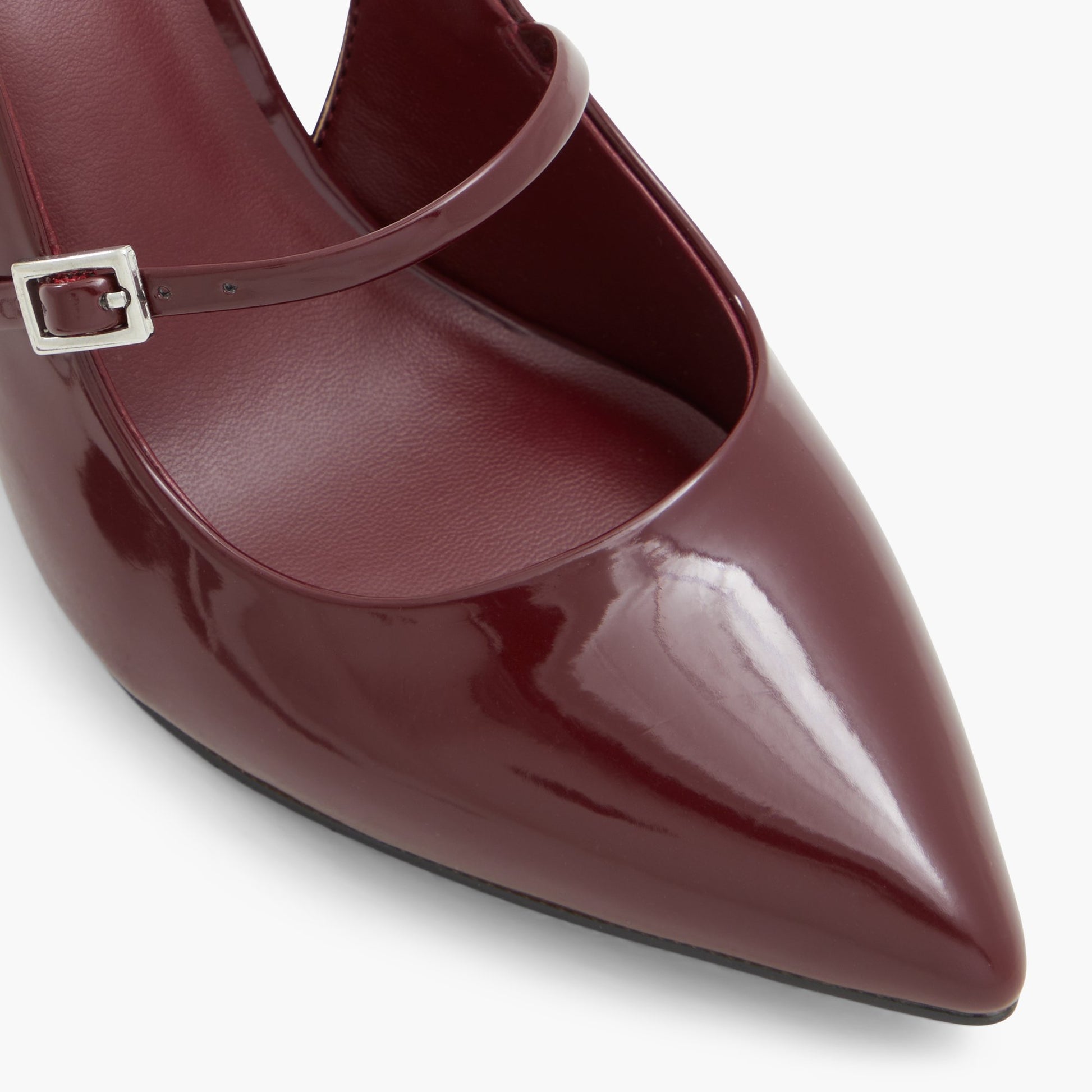 Close-up of the Bordo Coquettte Mary Jane High Heels