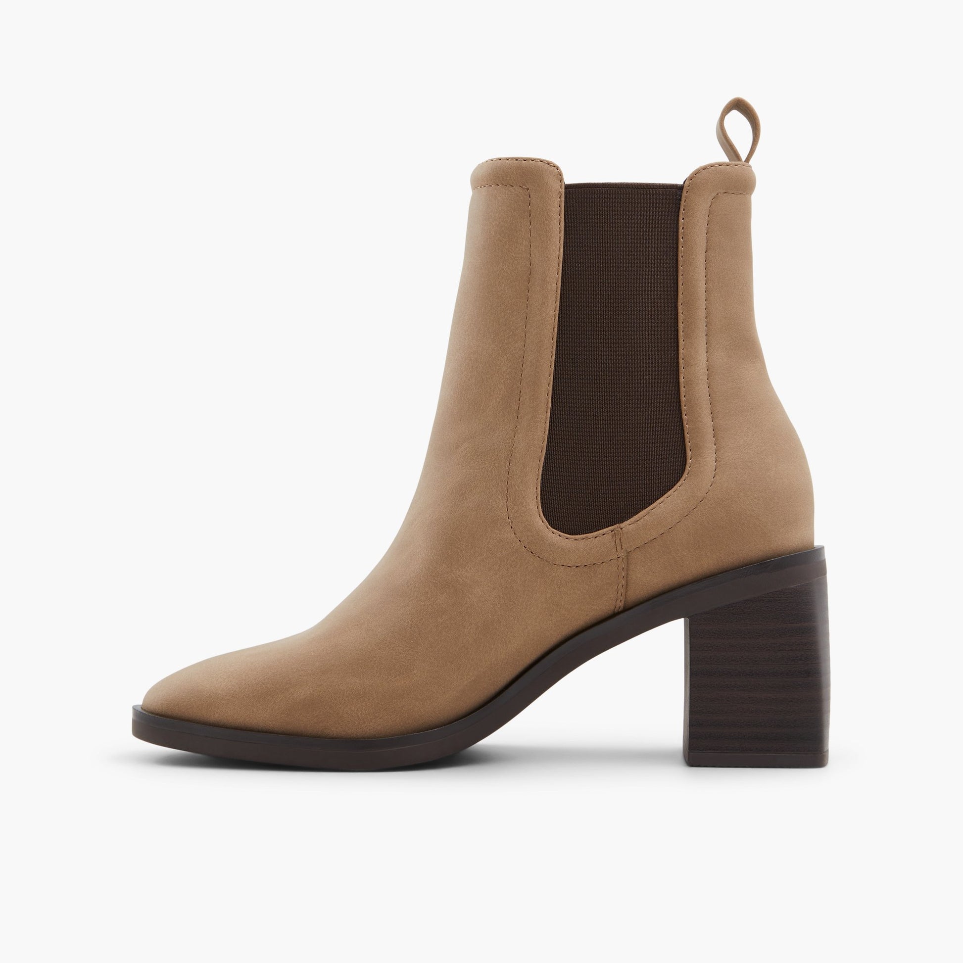 Test FR:Side view of Autre Gris Kenzi Bottes Chelsea à talon bloc