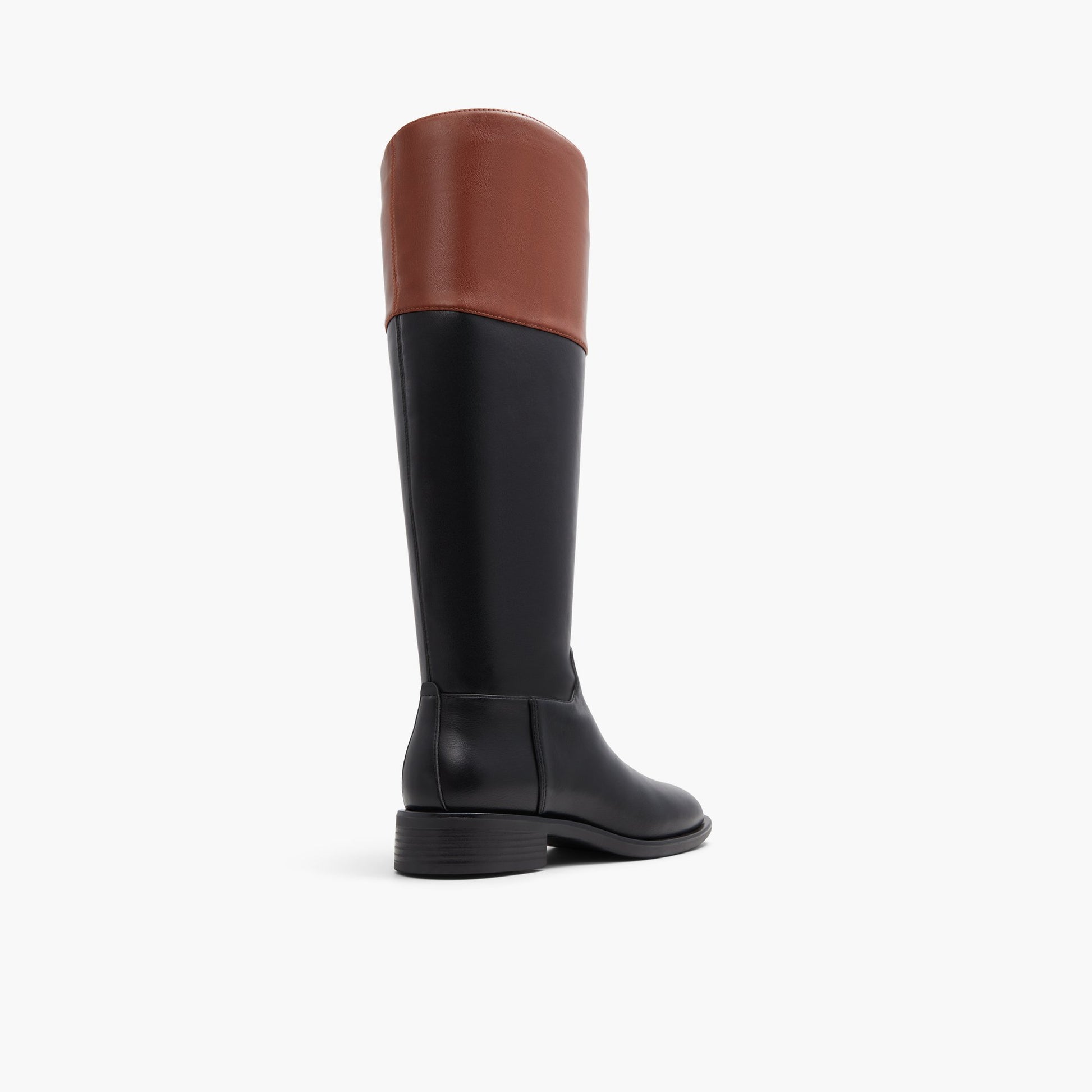 Test FR:Three-quarter angle of Noir Multi Juliiette Tall Riding Boots's back side