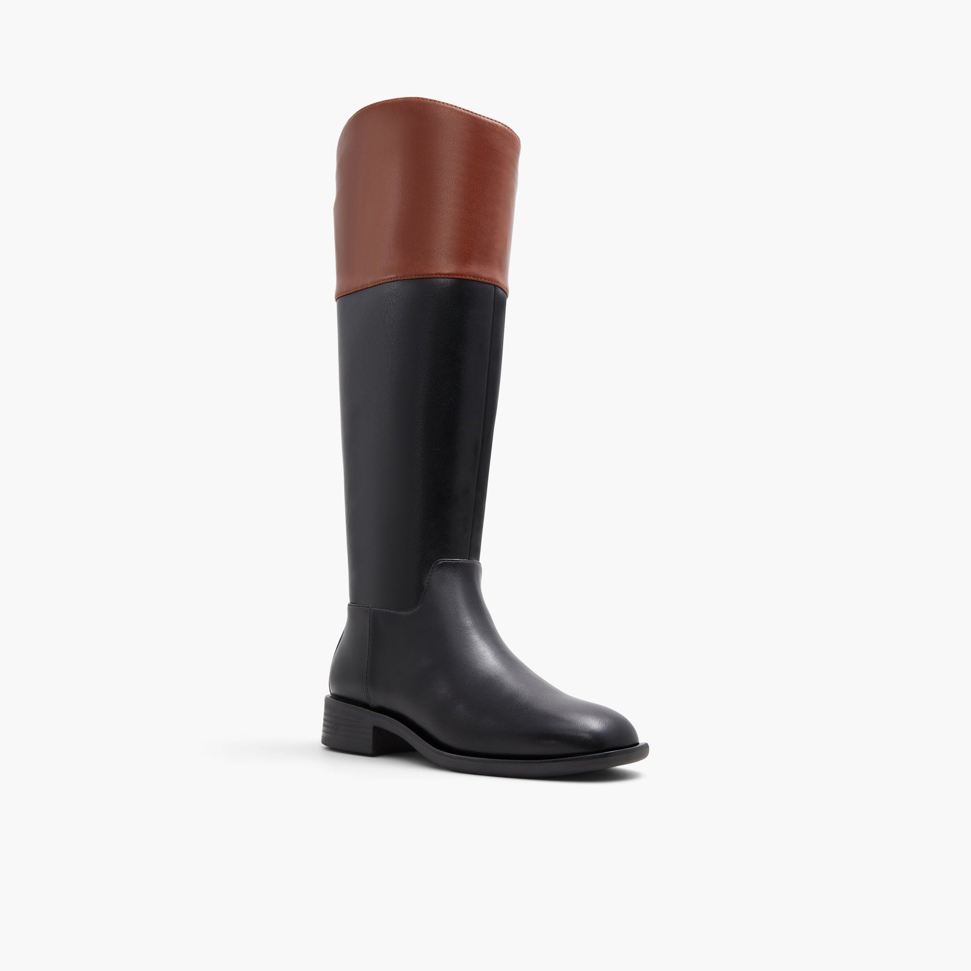 Test FR:Three-quarter angle of Noir Multi Juliiette Tall Riding Boots's front side