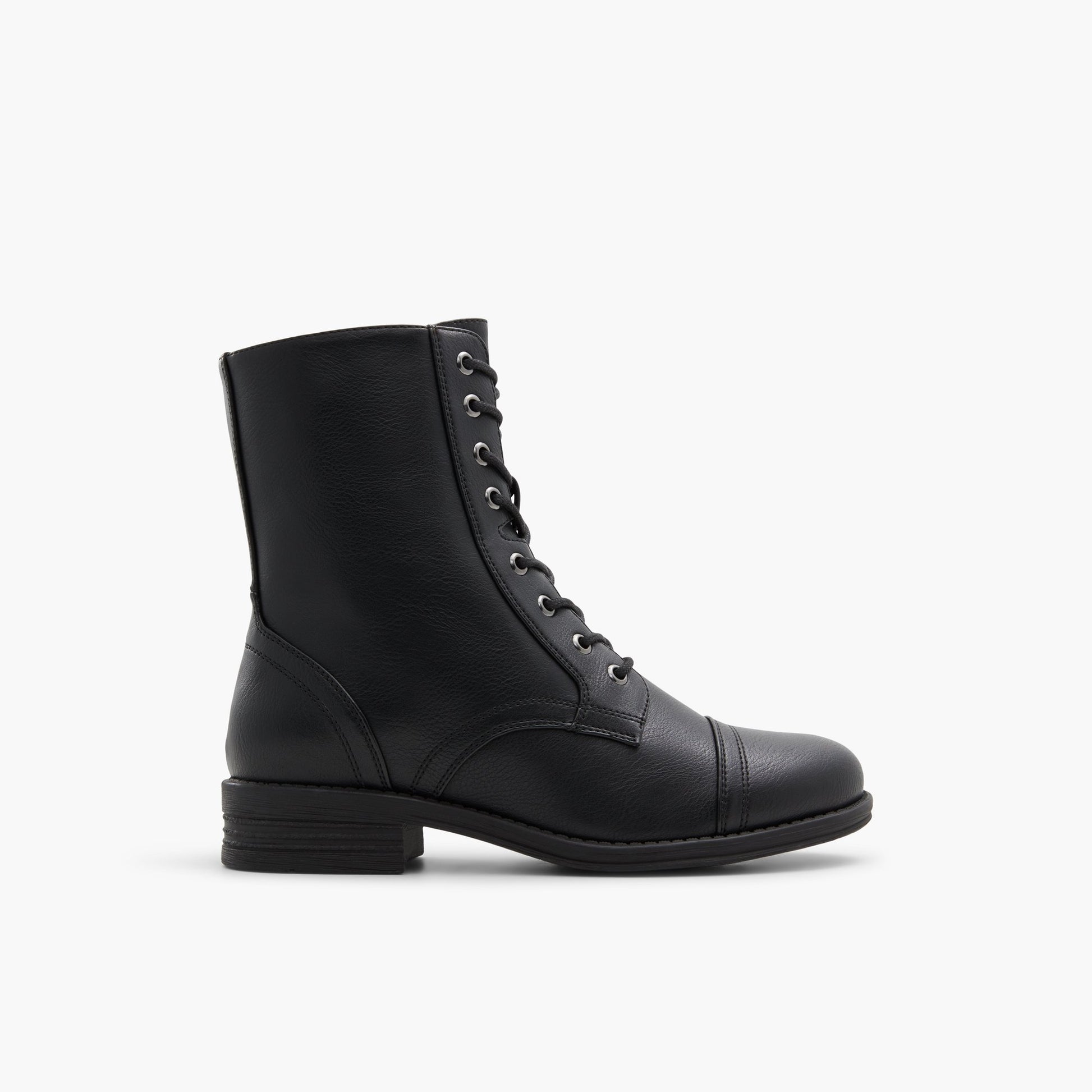 Main View of Black Wynonah Chunky Combat Boots for Womens